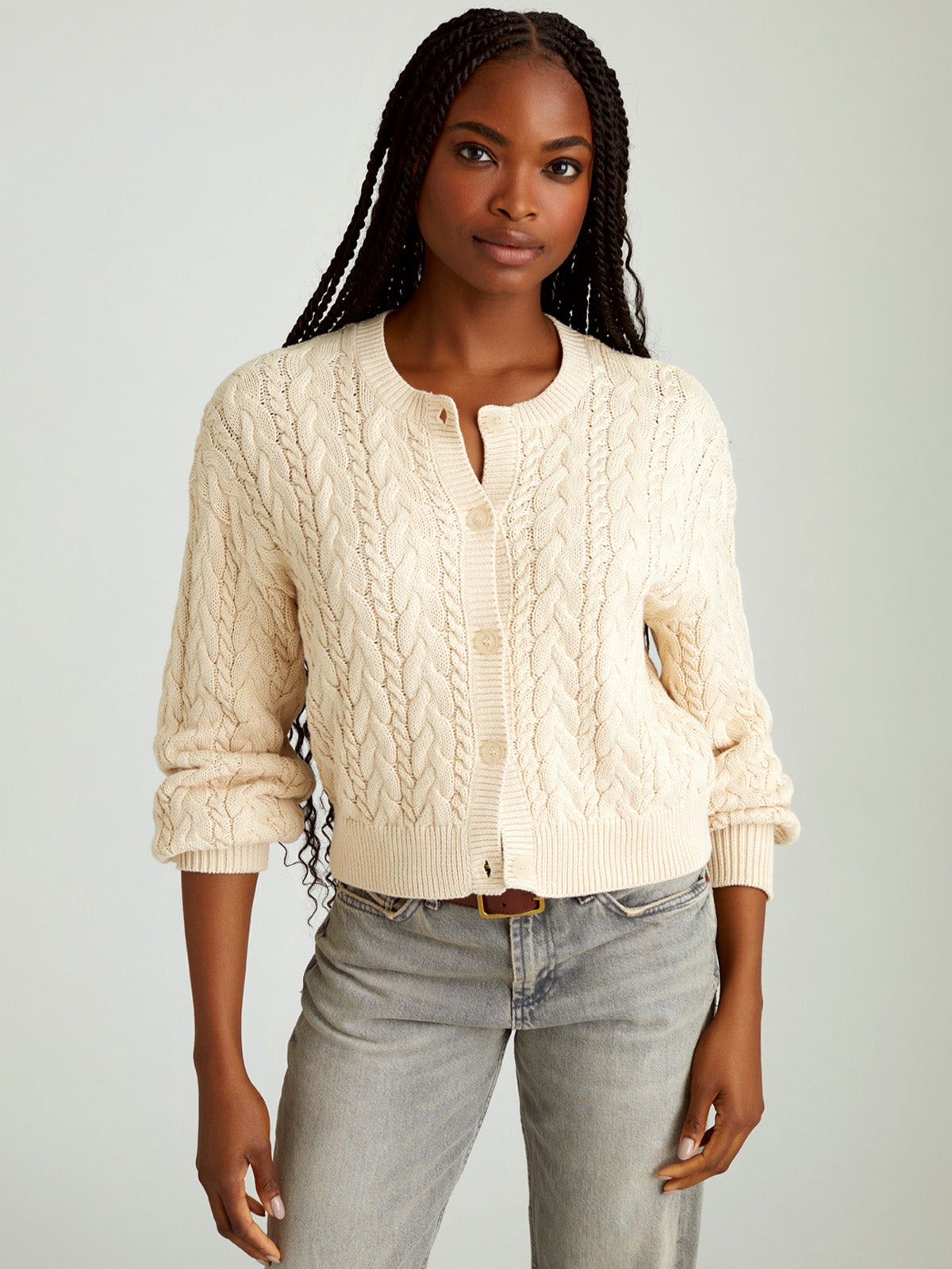 Brooke: 100% Cotton Cable Cardigan