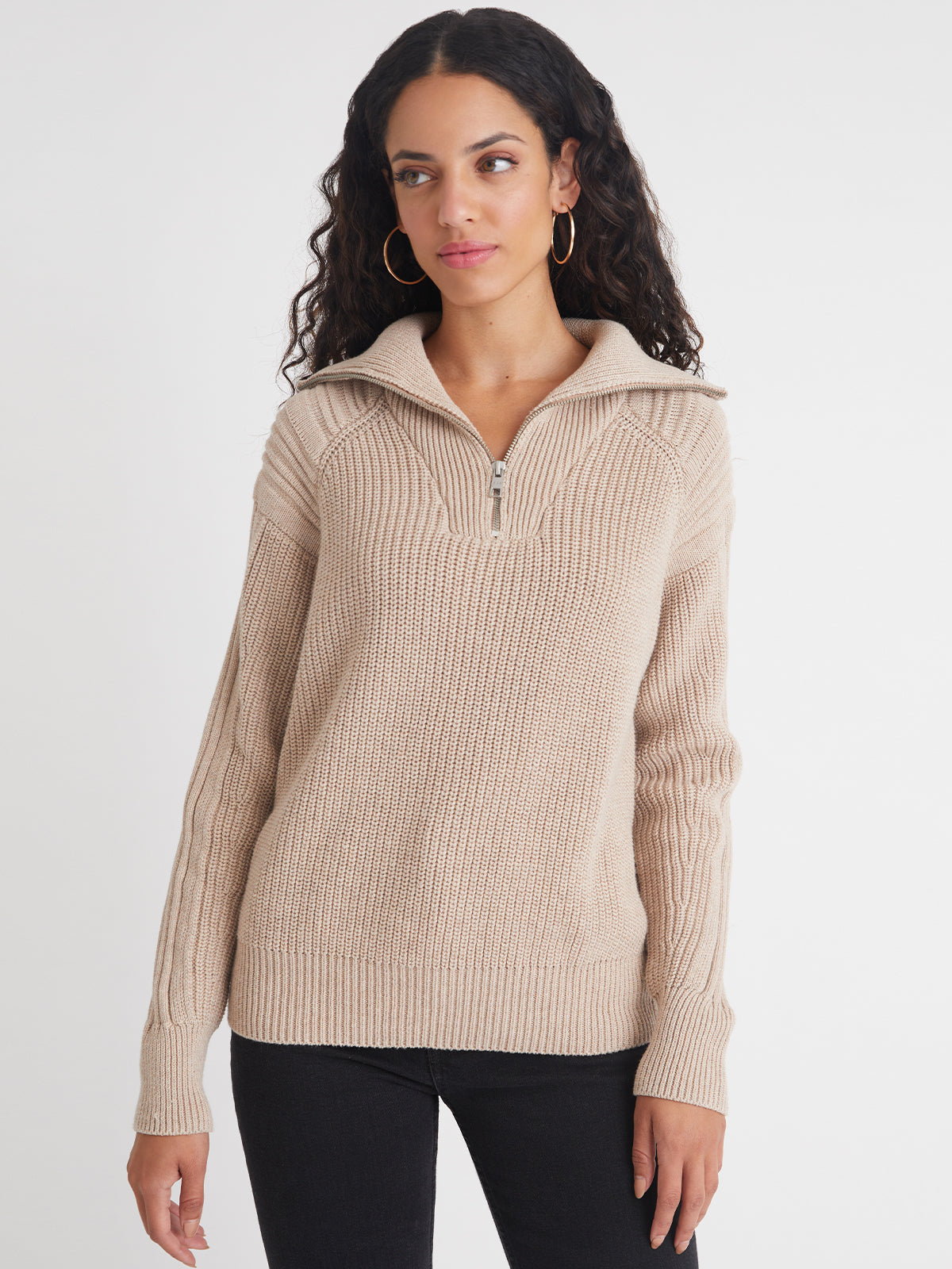 Nina: 100% Cotton 3/4 Zip Sweater