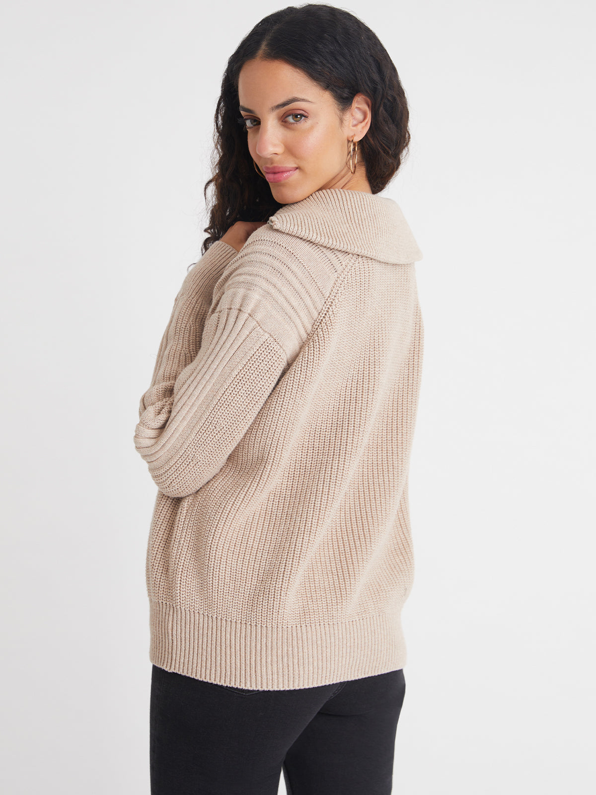 Nina: 100% Cotton 3/4 Zip Sweater