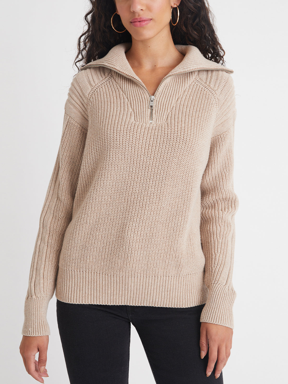 Nina: 100% Cotton 3/4 Zip Sweater