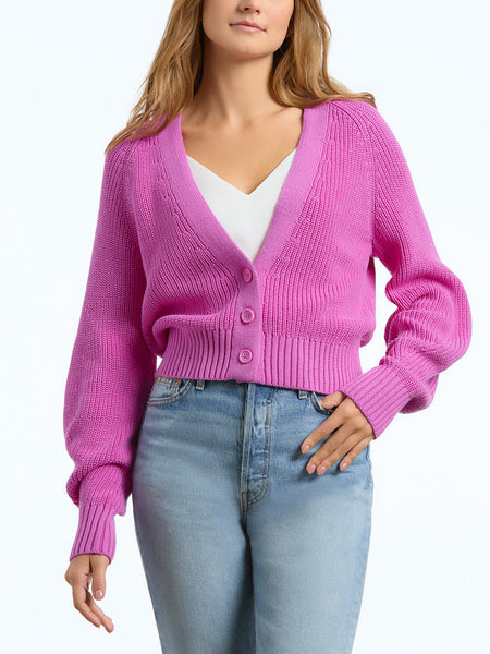 Cotton V-Neck Cardigan - 525 America Rumi