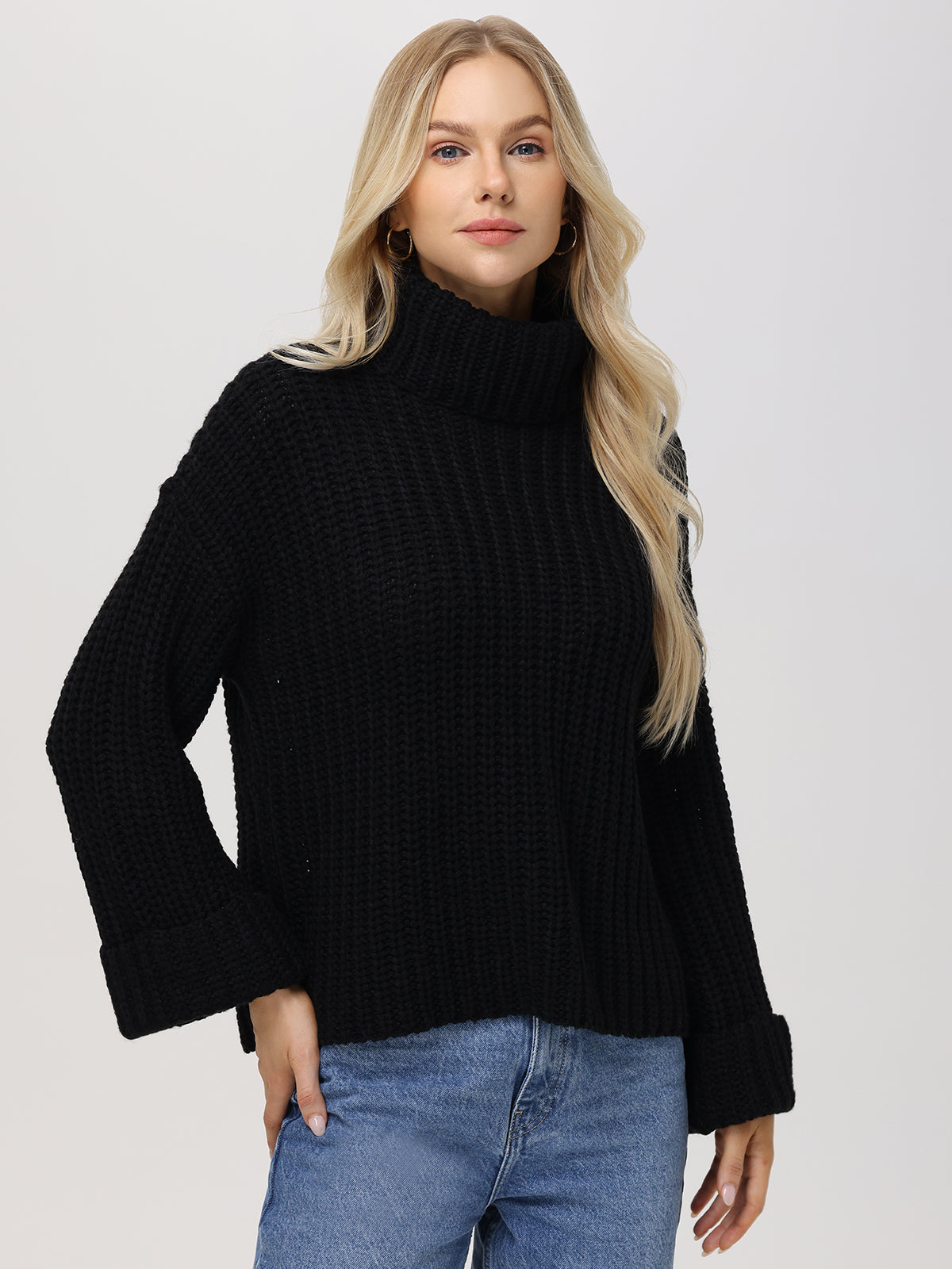 Vida: Turtleneck Shaker Pullover