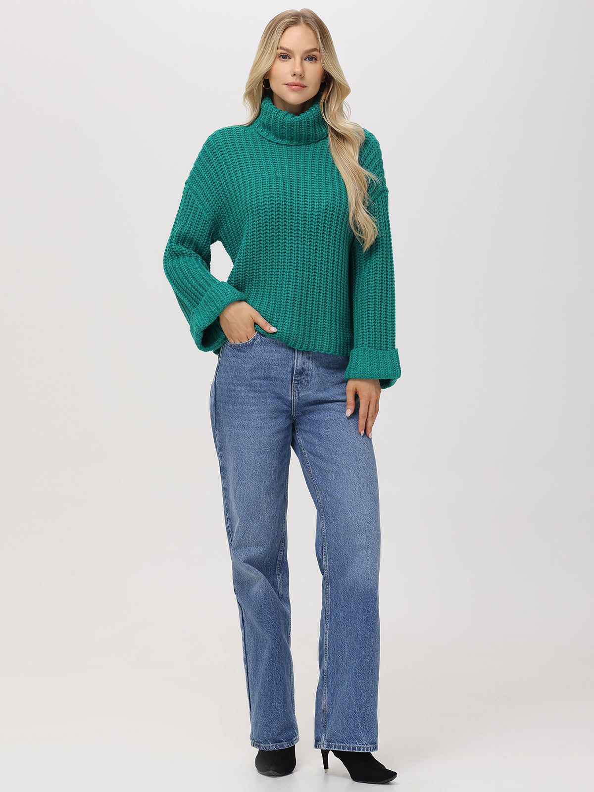 Vida: Turtleneck Shaker Pullover