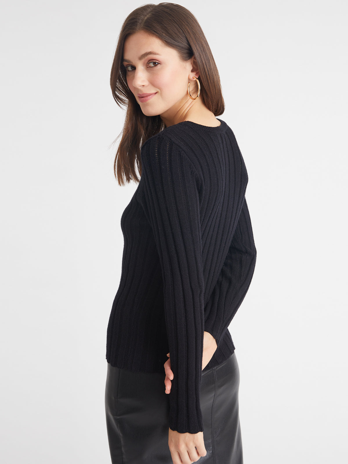 April: Pointelle Henley Pullover