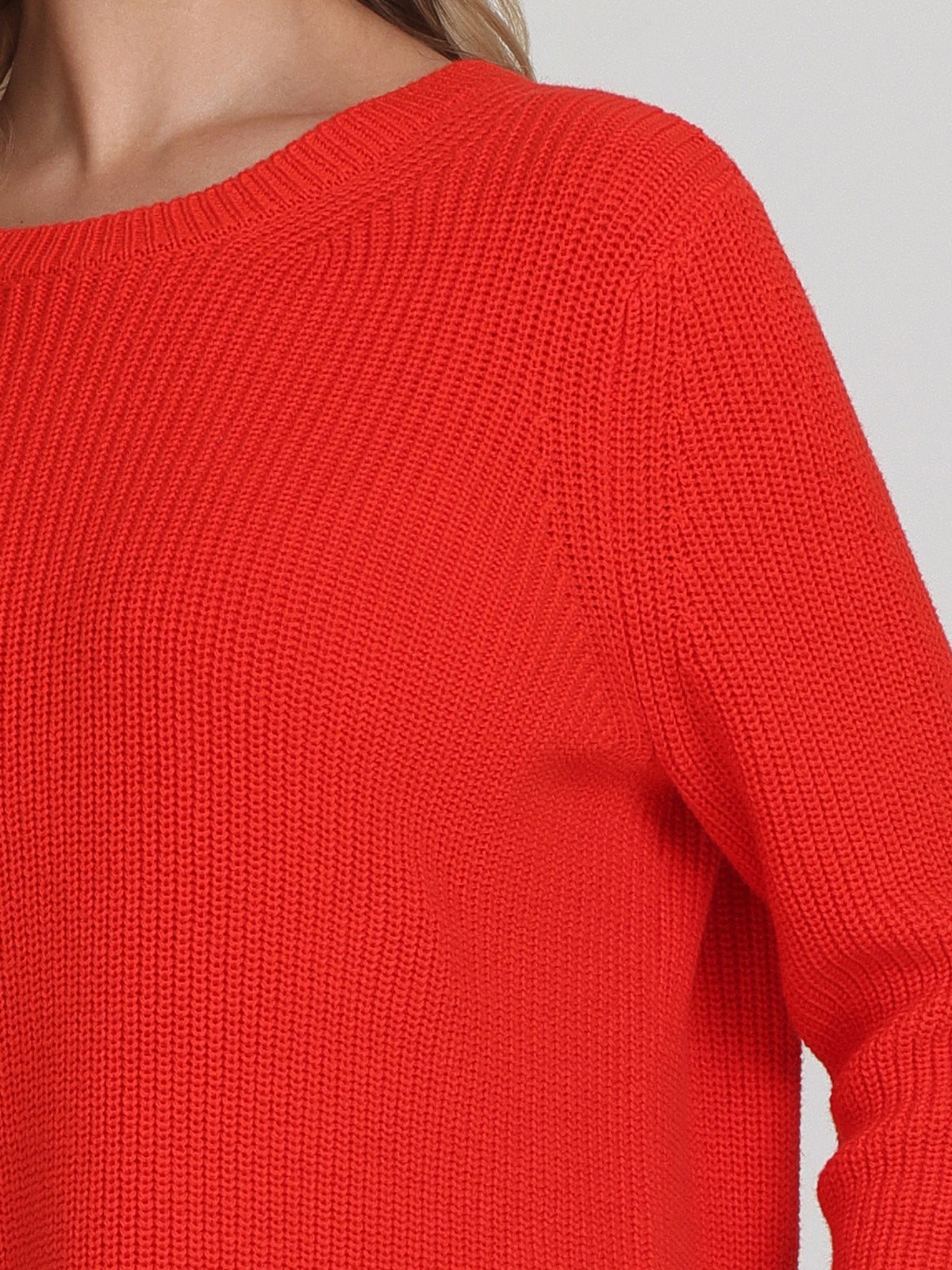 Emma: 100% Cotton Crewneck Shaker Stitch Sweater