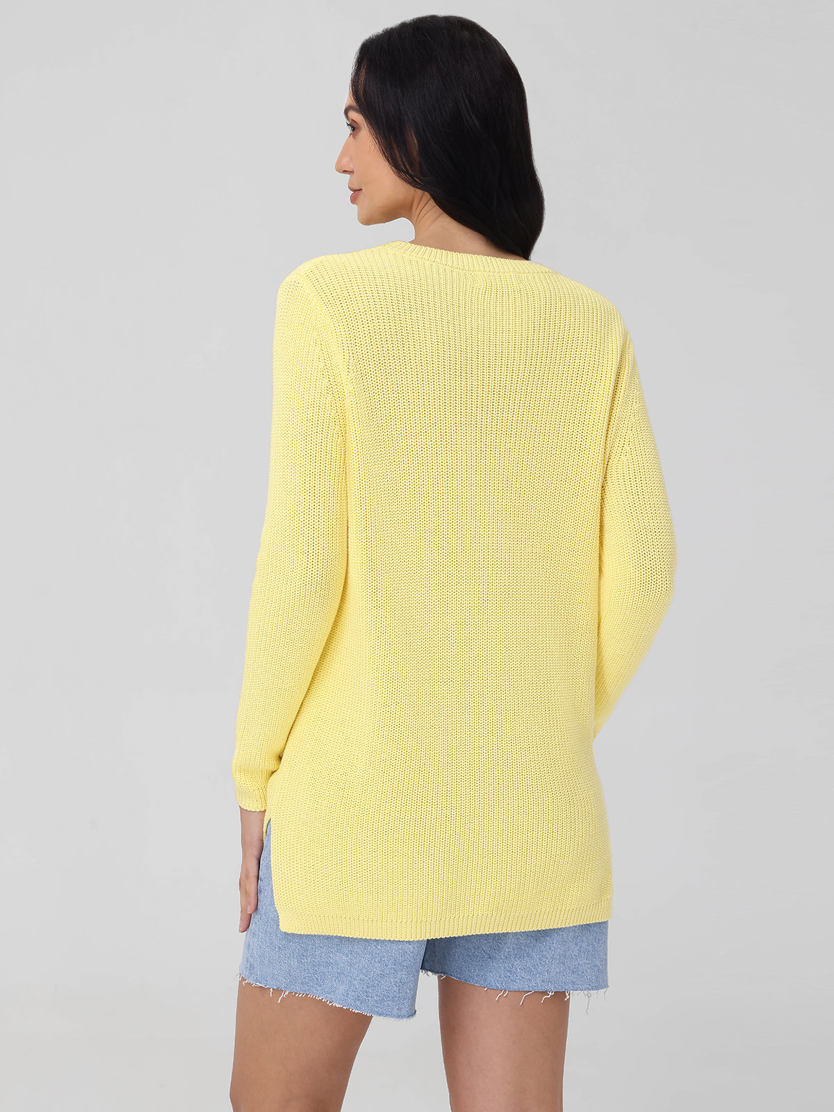 Emma: 100% Cotton Crewneck Shaker Stitch Sweater