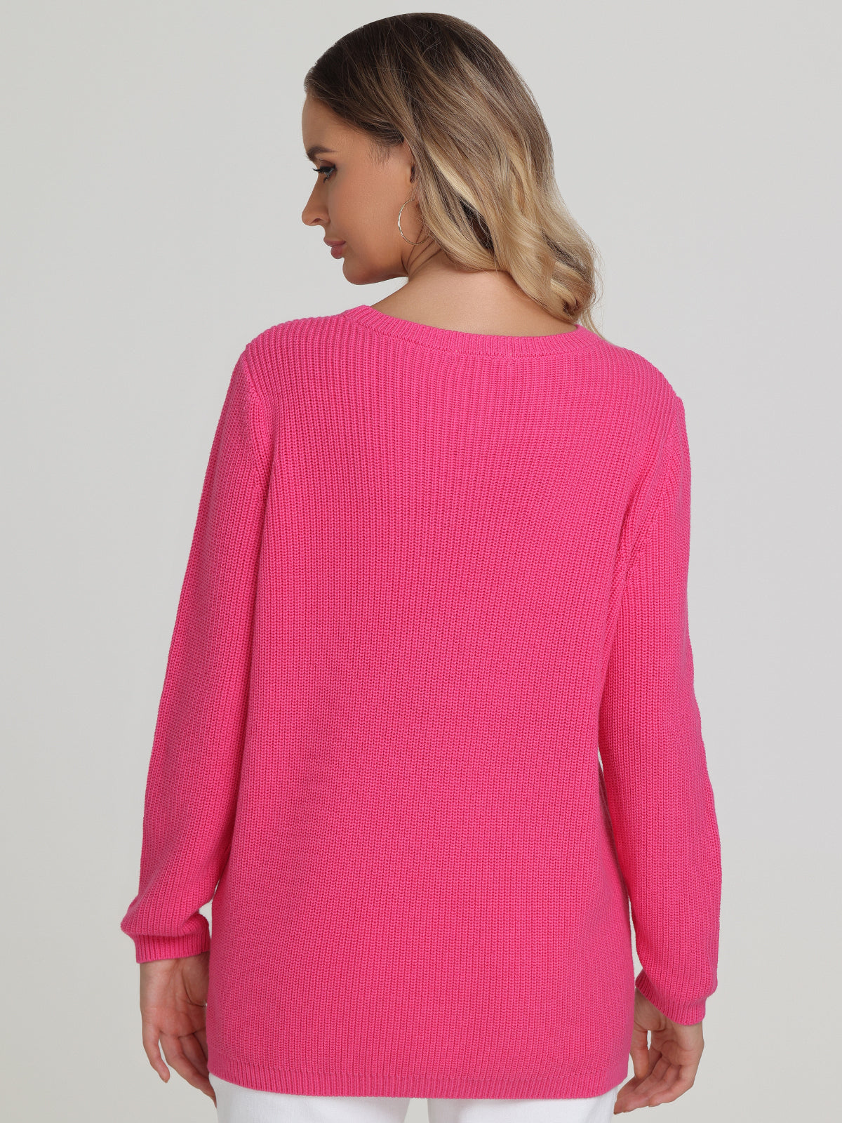 Emma: 100% Cotton Crewneck Shaker Stitch Sweater