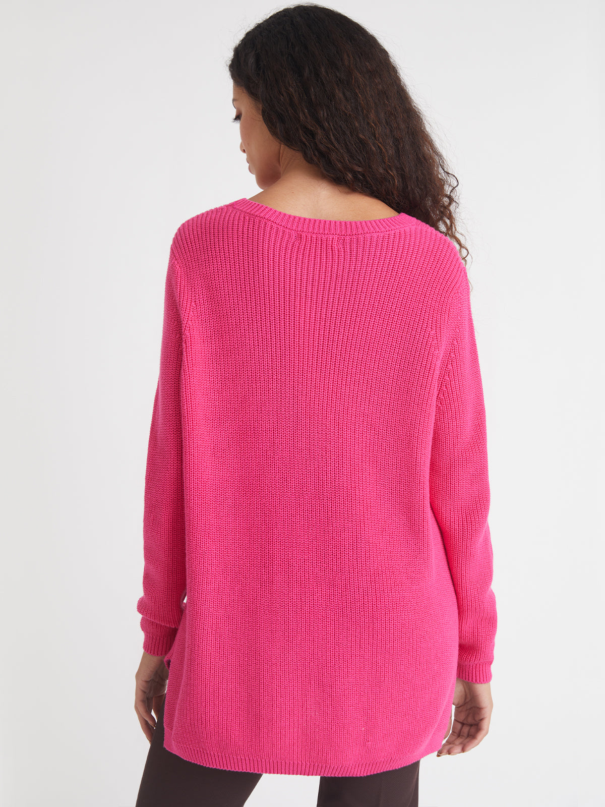 Emma: 100% Cotton Crewneck Shaker Stitch Sweater