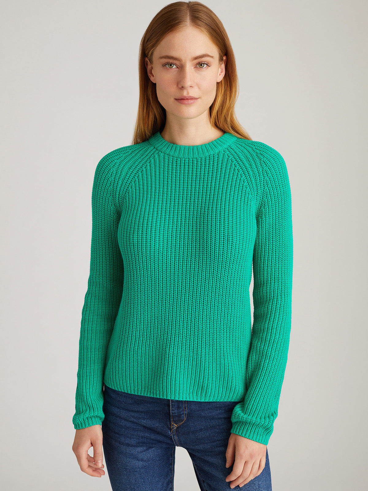 Jane: 100% Cotton Shaker Stitch Raglan Sleeve Sweater