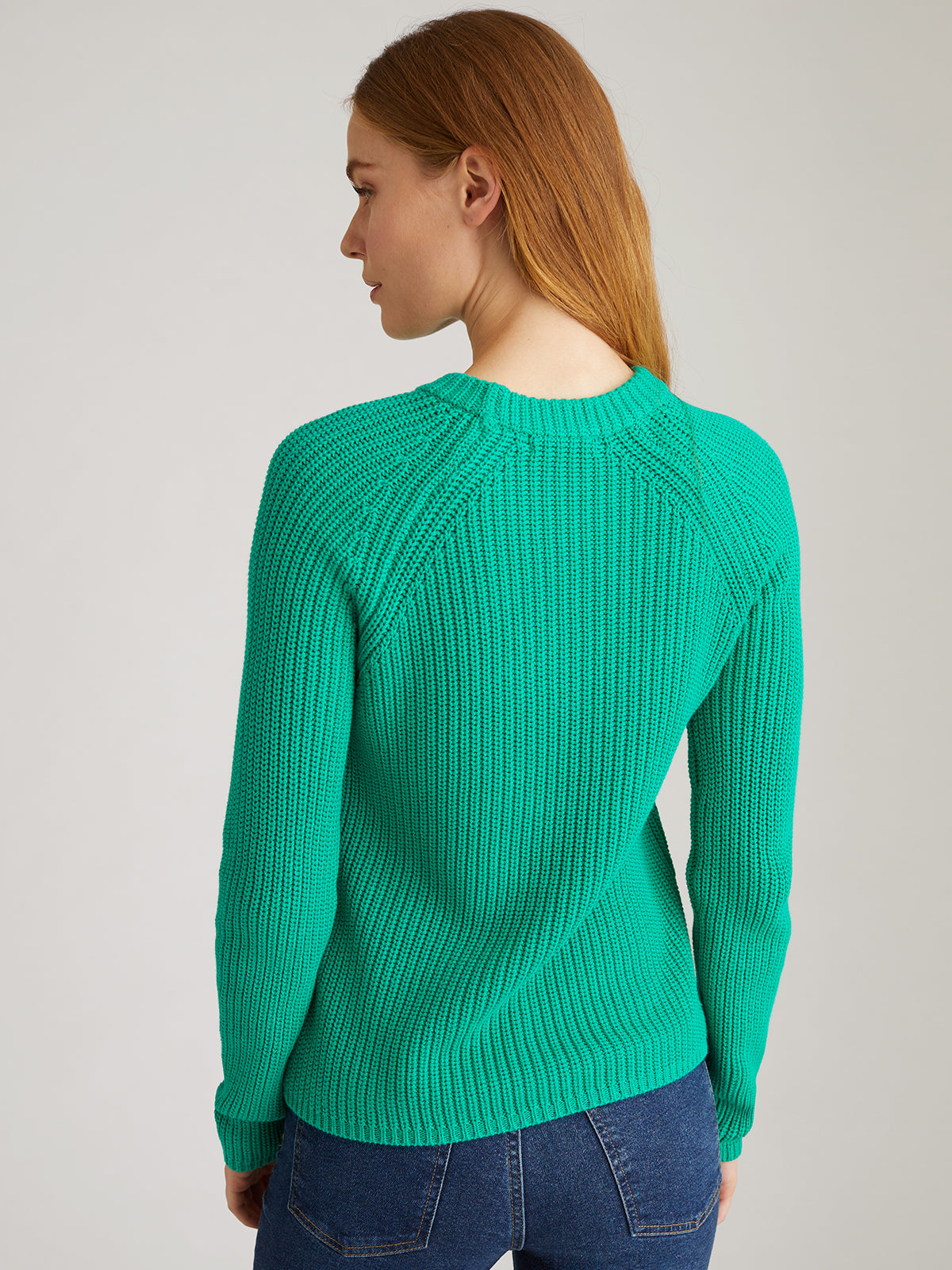 Jane: 100% Cotton Shaker Stitch Raglan Sleeve Sweater