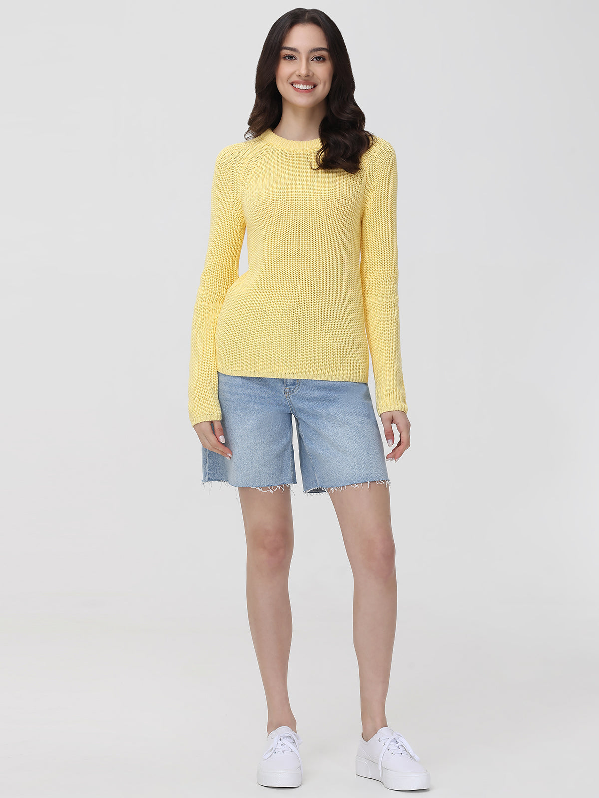 Jane: 100% Cotton Shaker Stitch Raglan Sleeve Sweater