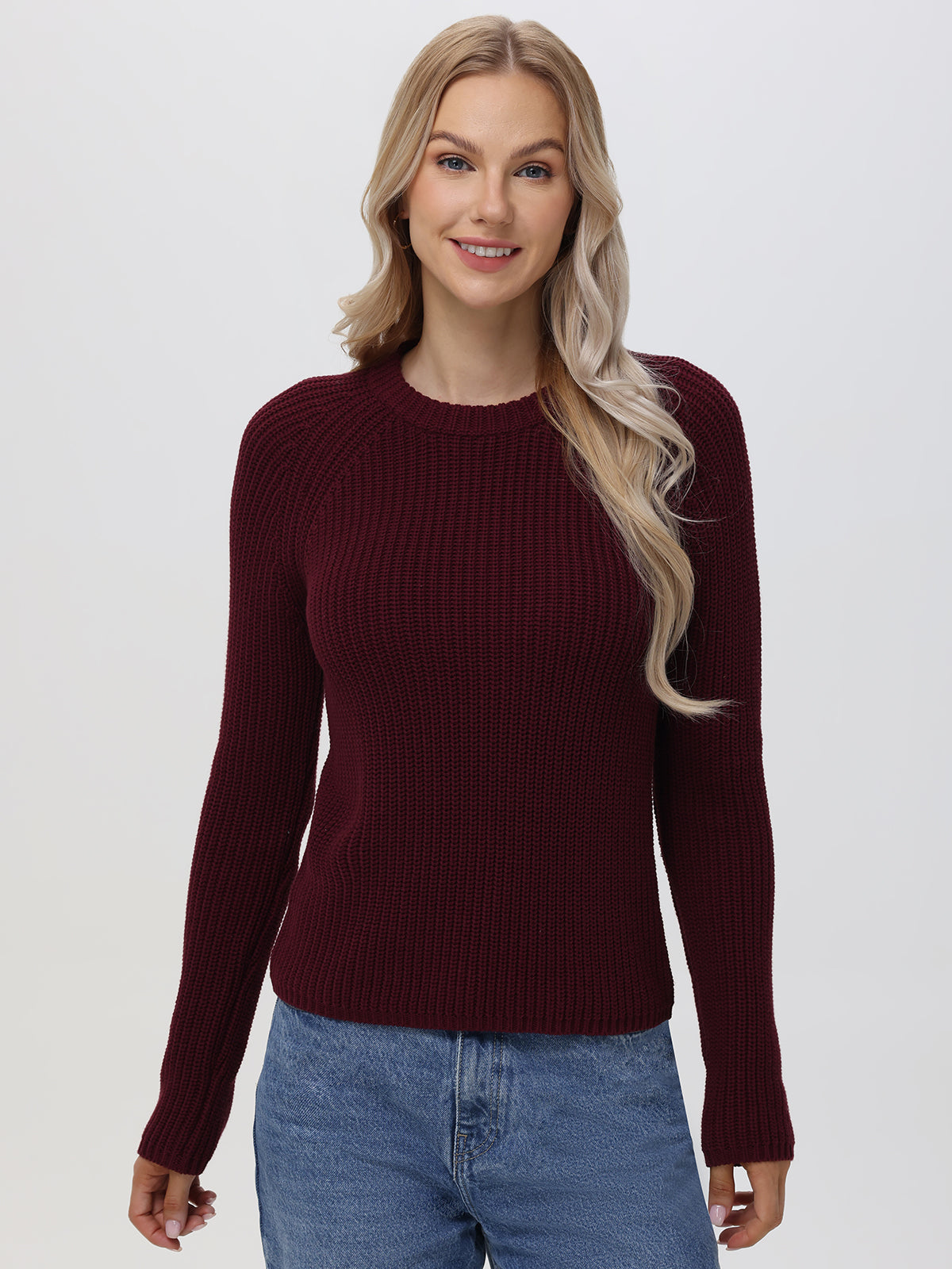 Jane: 100% Cotton Shaker Stitch Raglan Sleeve Sweater