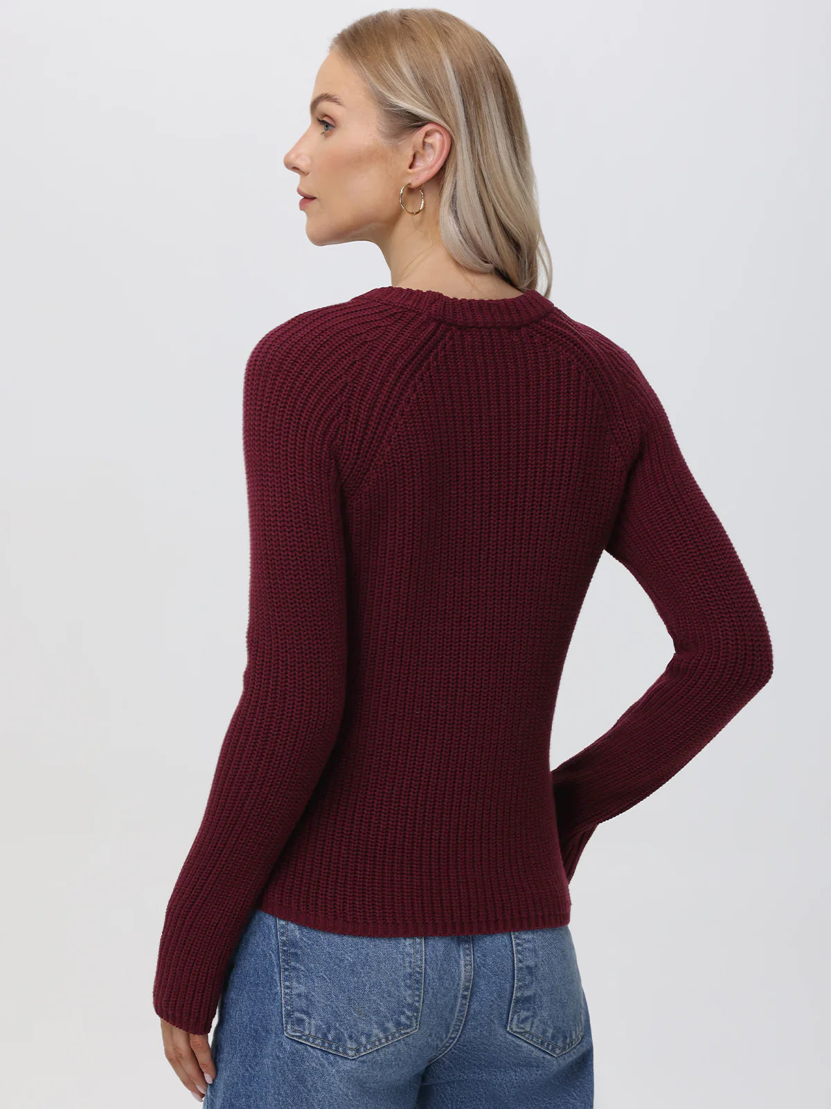 Jane: 100% Cotton Shaker Stitch Raglan Sleeve Sweater