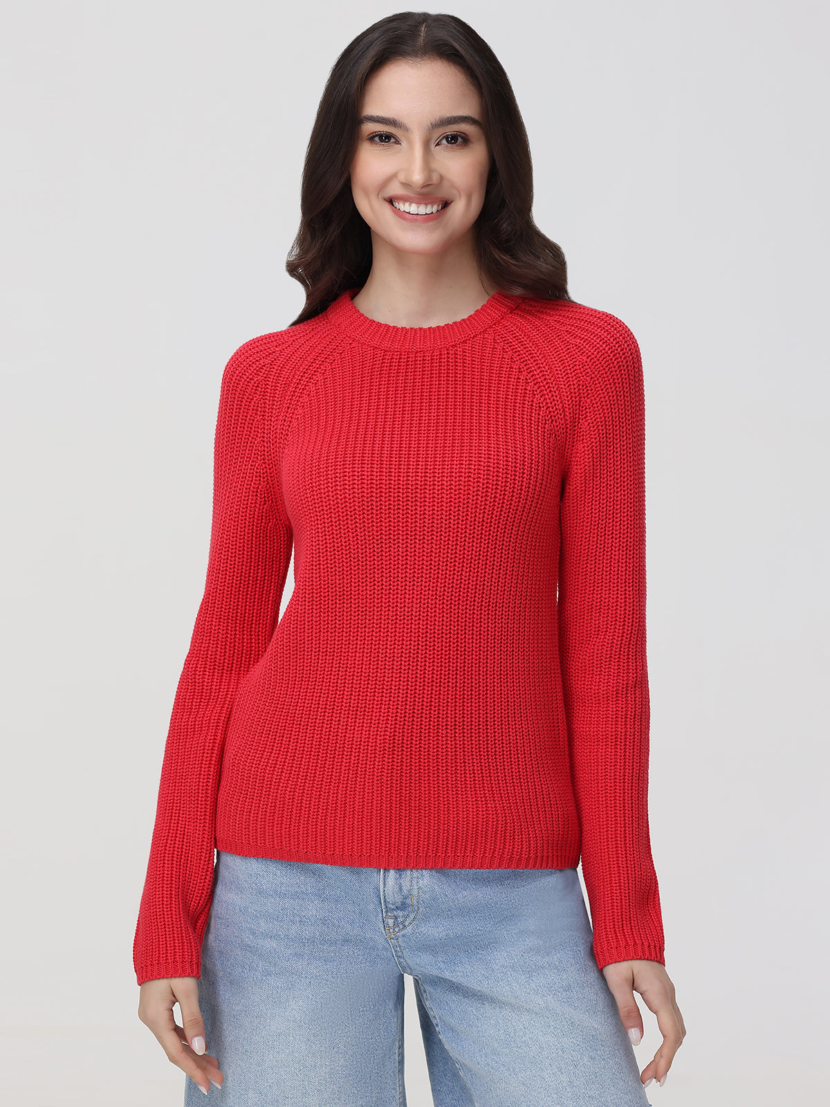 Jane: 100% Cotton Shaker Stitch Raglan Sleeve Sweater