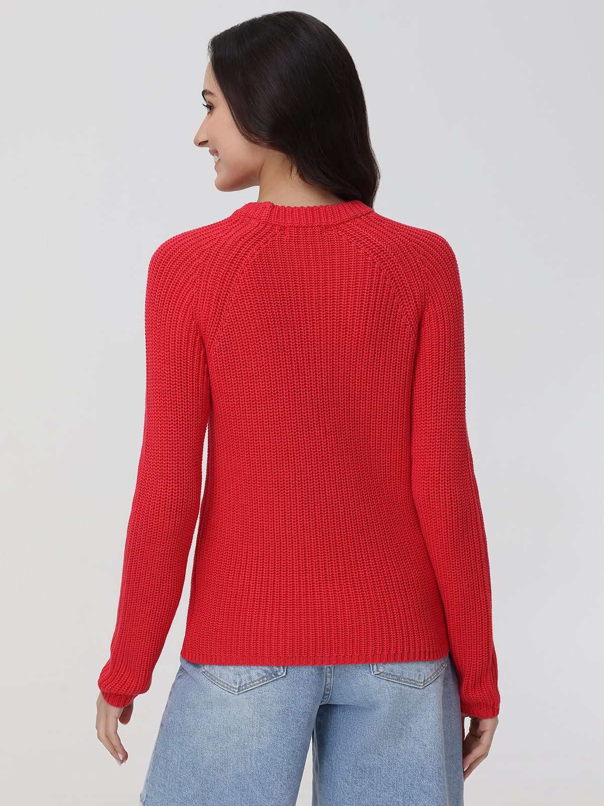 Jane: 100% Cotton Shaker Stitch Raglan Sleeve Sweater