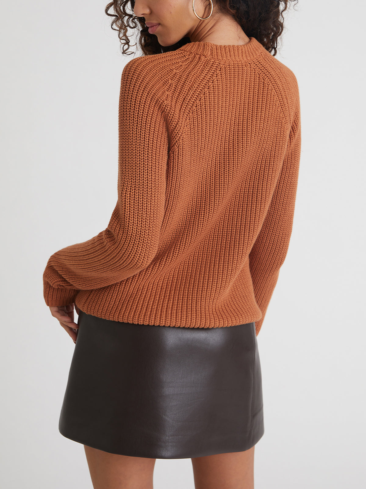 Jane: Crewneck Shaker Stitch Cotton Sweater