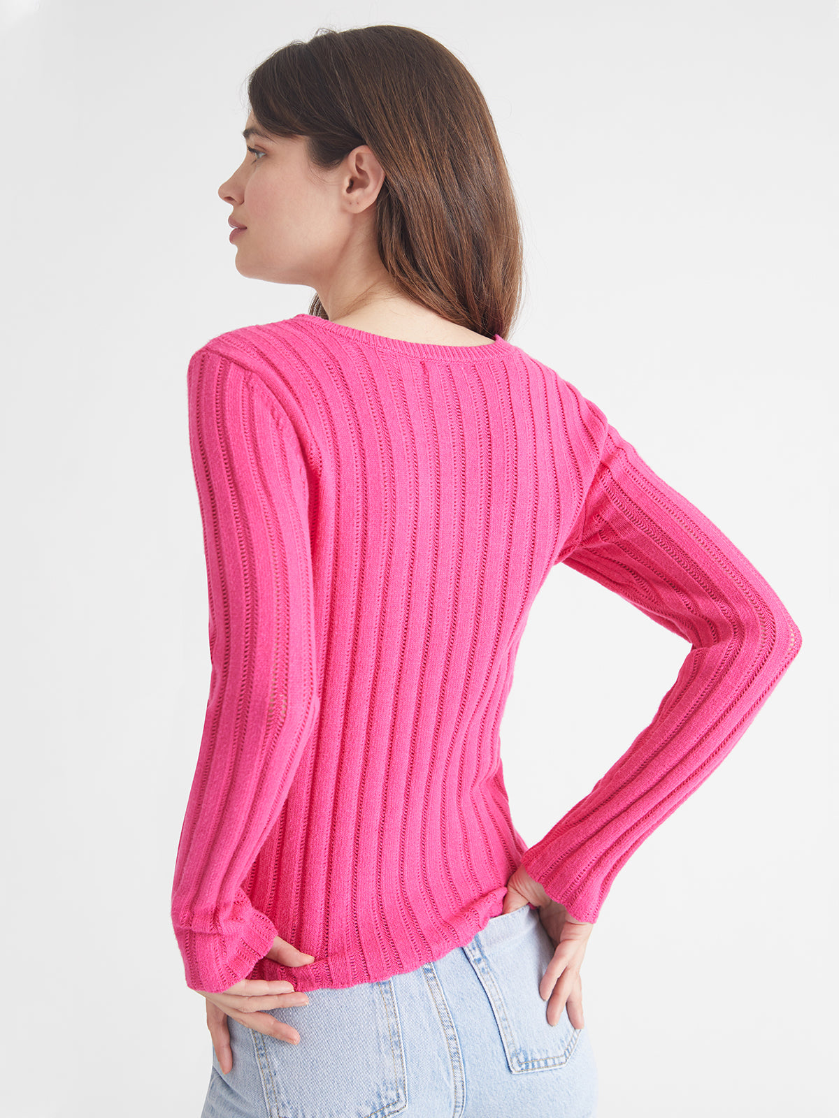 April: Pointelle Henley Pullover