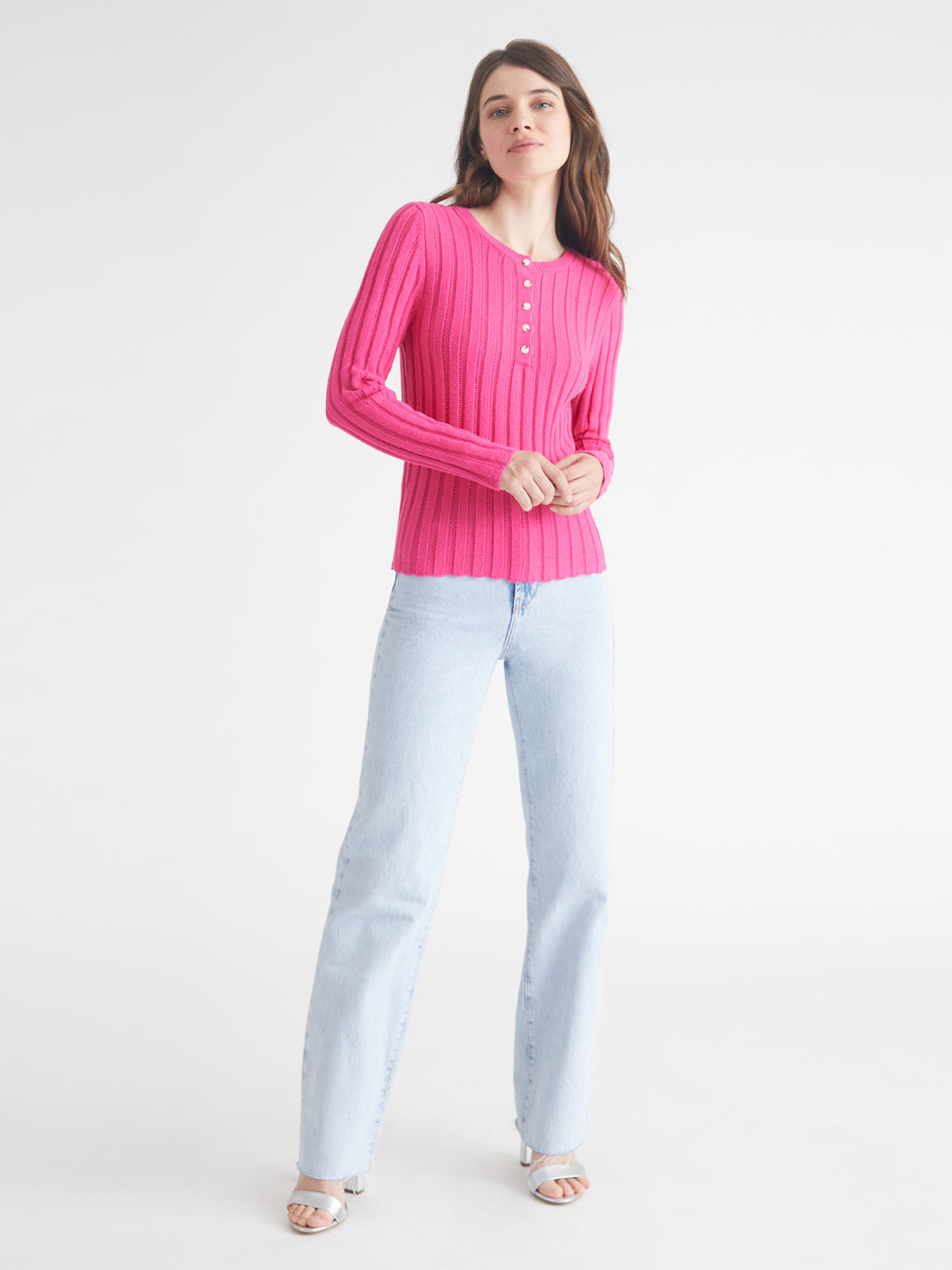 April: Pointelle Henley Pullover