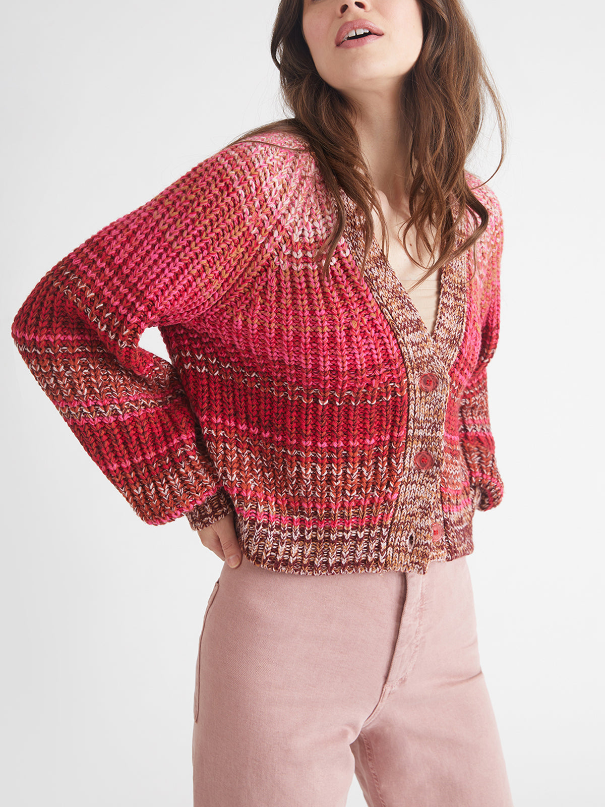 Rumi: Ombre V-Neck Cardigan