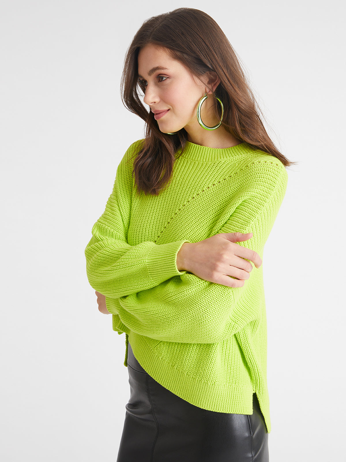 Charli: 100% Cotton Hi-Lo Crewneck Pullover