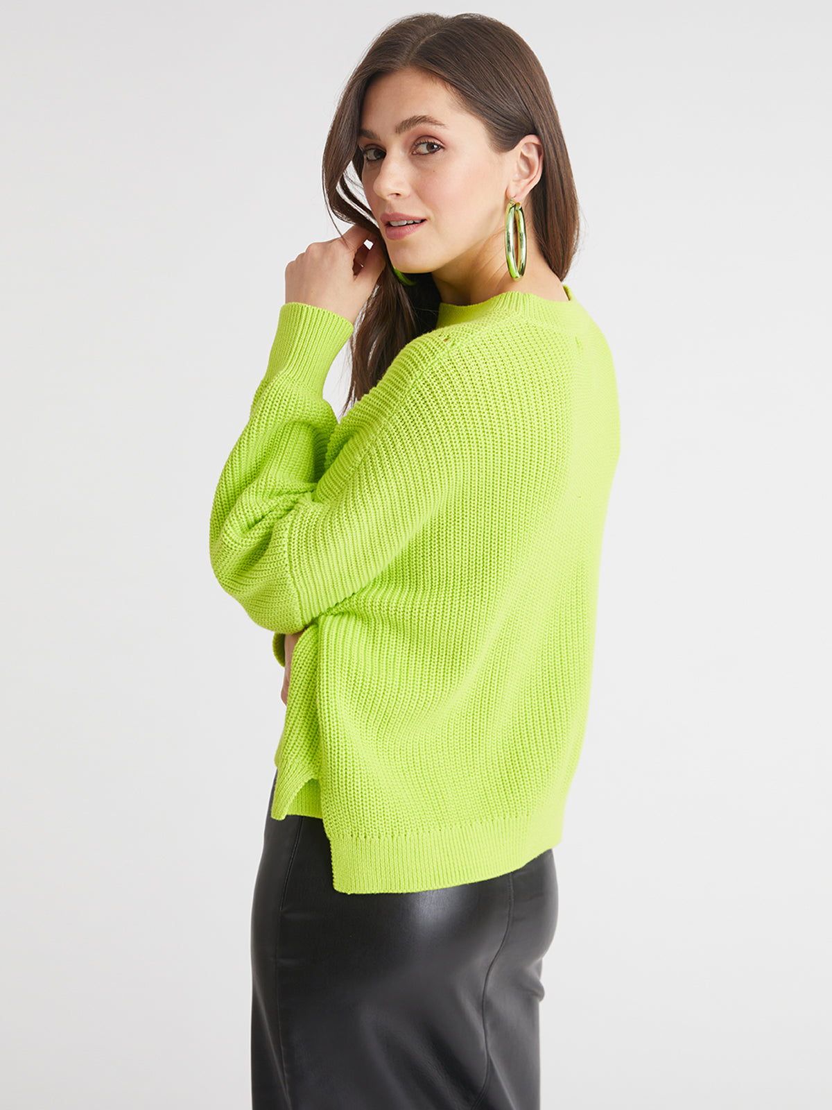 Charli: 100% Cotton Hi-Lo Crewneck Pullover