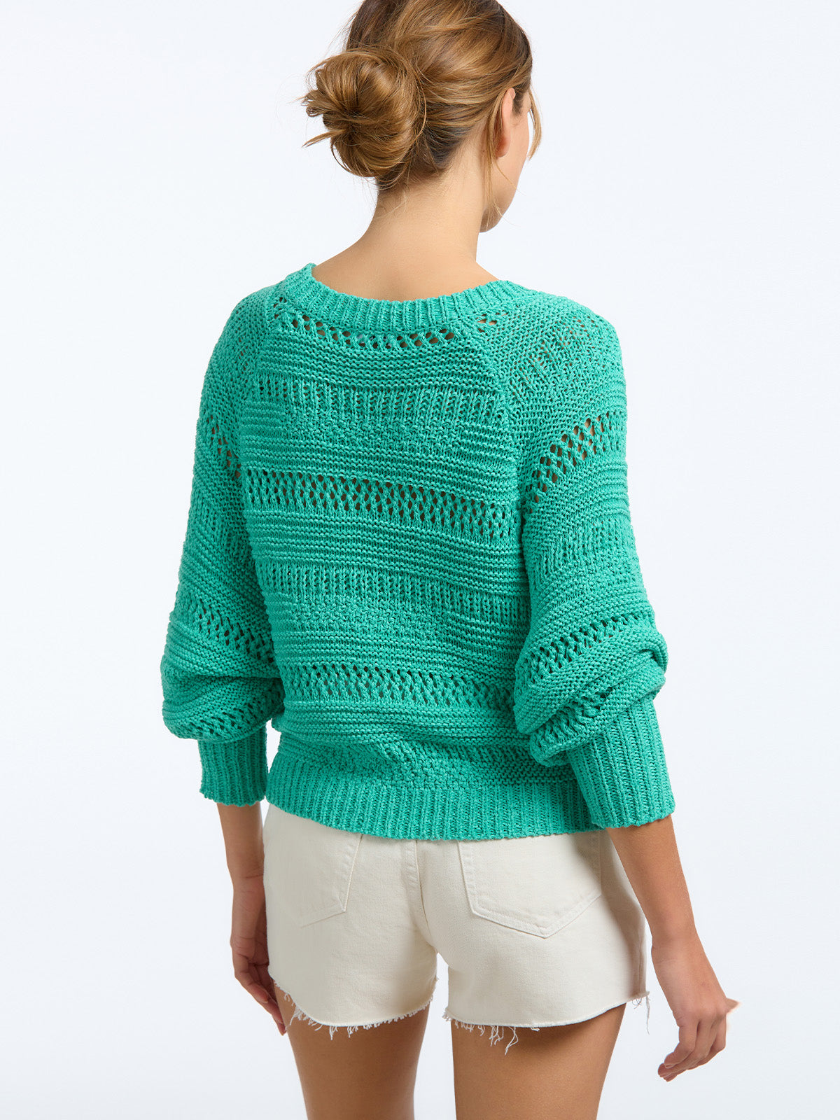 Sage: Crochet V-Neck Sweater