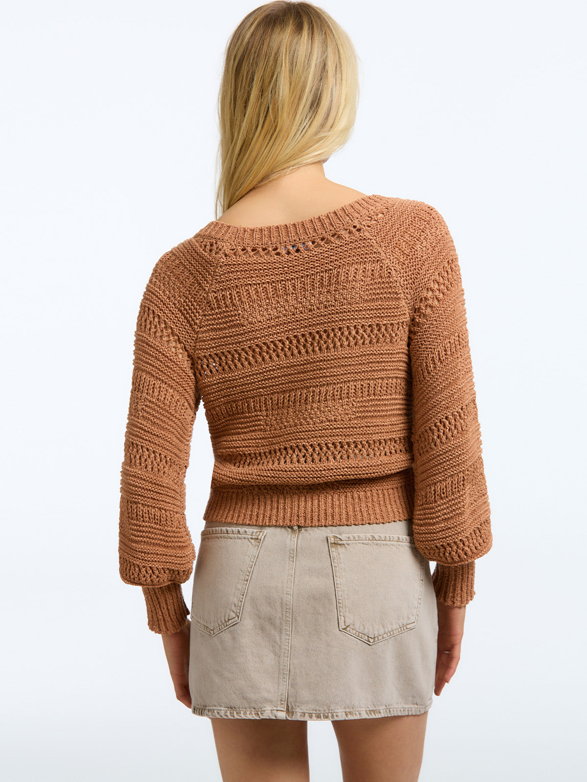 Sage: Crochet V-Neck Sweater