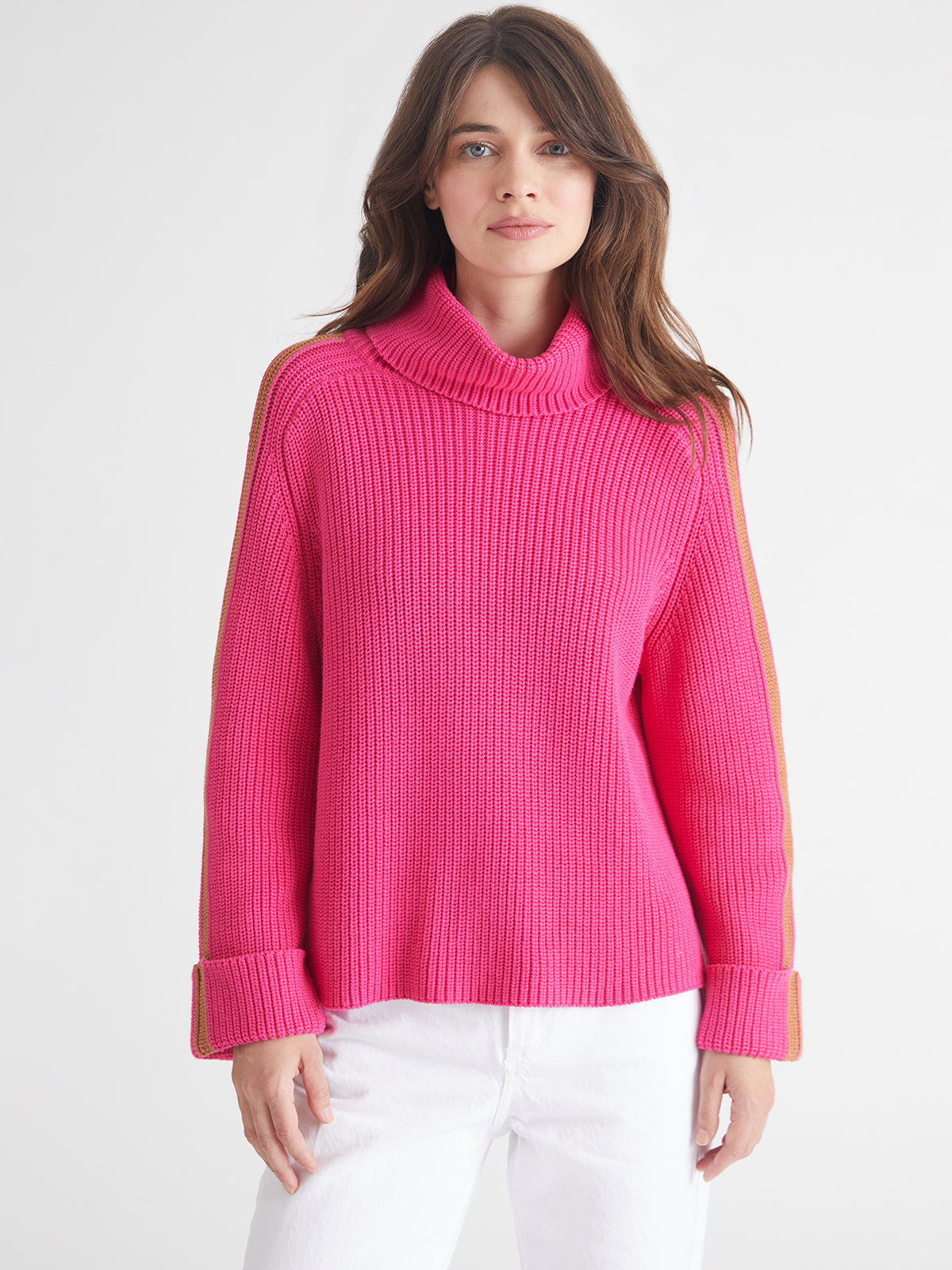 Vida: 100% Cotton Tipped Turtleneck Sweater