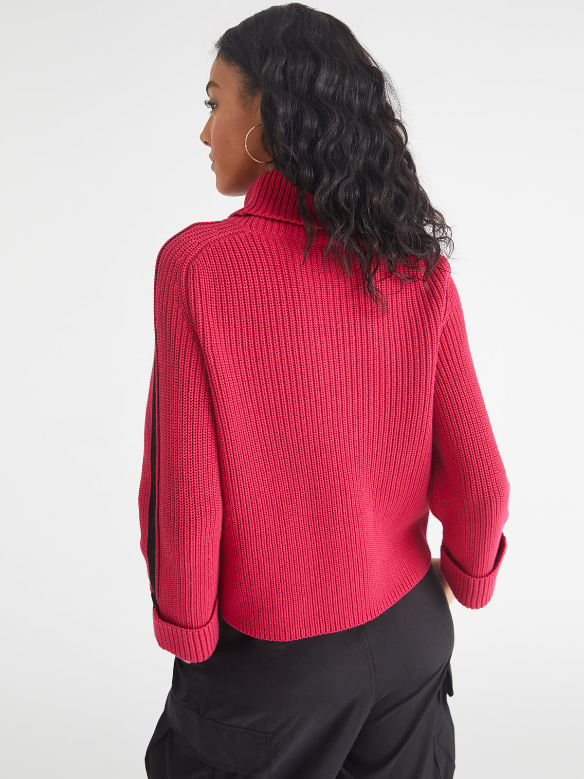 Vida: 100% Cotton Tipped Turtleneck Sweater