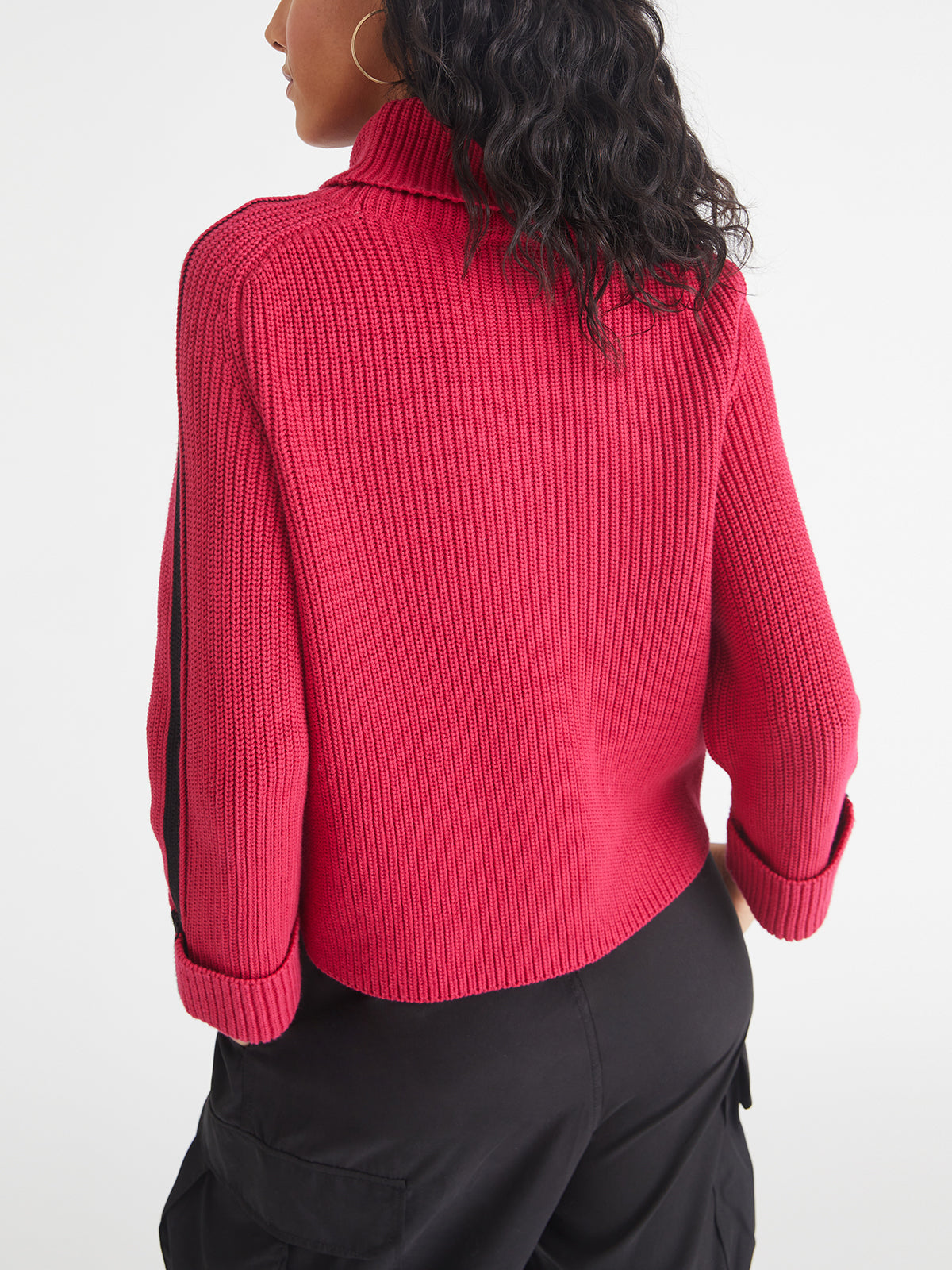 Vida: 100% Cotton Tipped Turtleneck Sweater