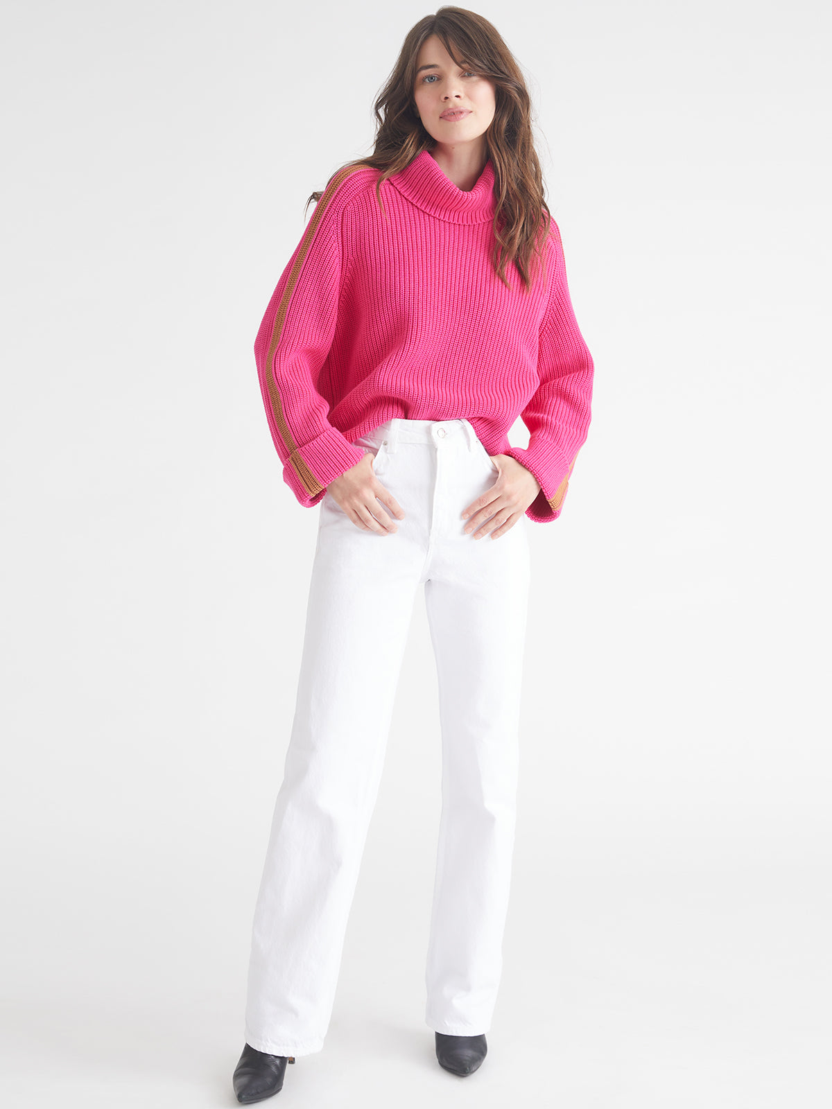 Vida: 100% Cotton Tipped Turtleneck Sweater