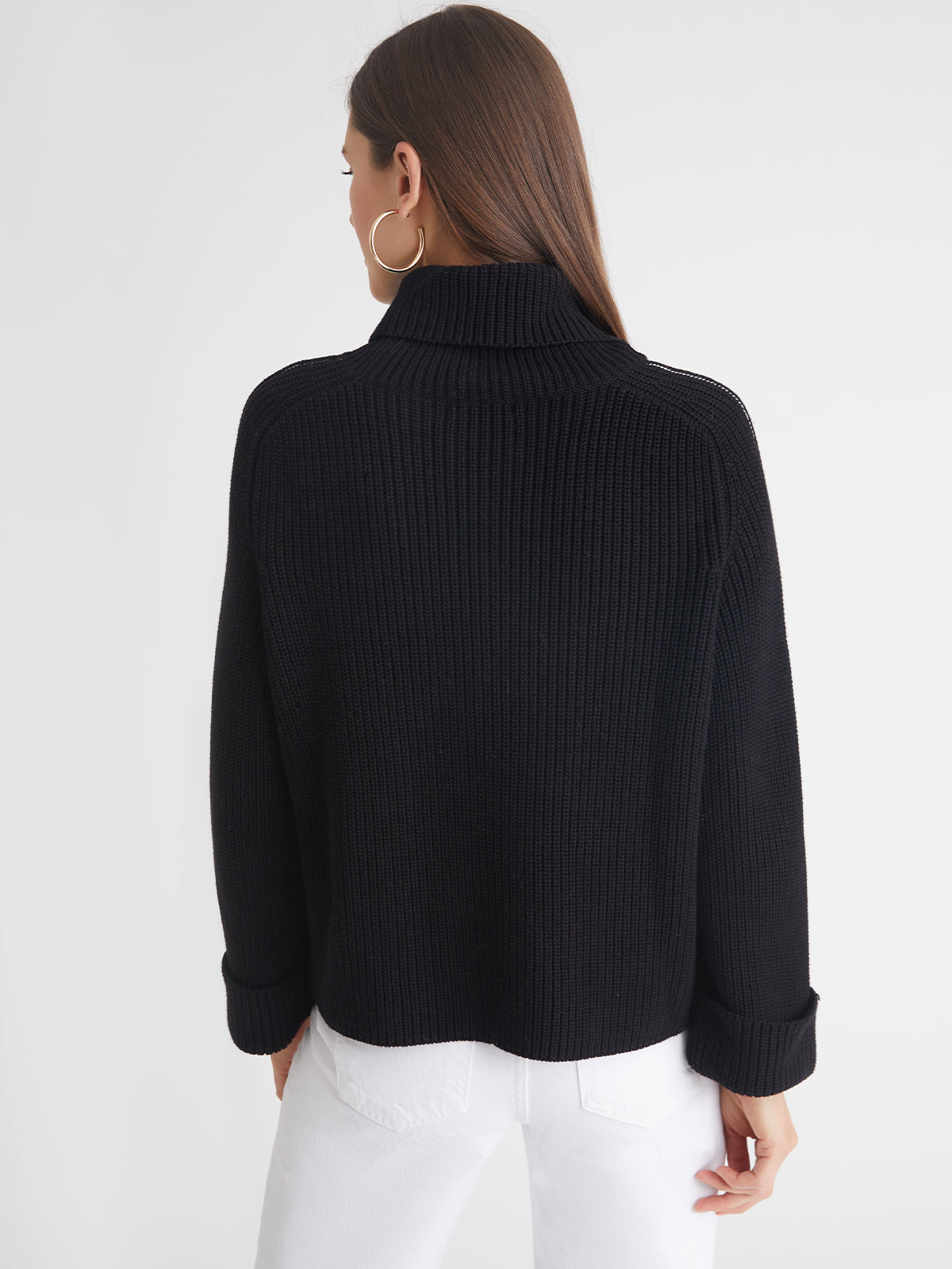 Vida: 100% Cotton Tipped Turtleneck Sweater