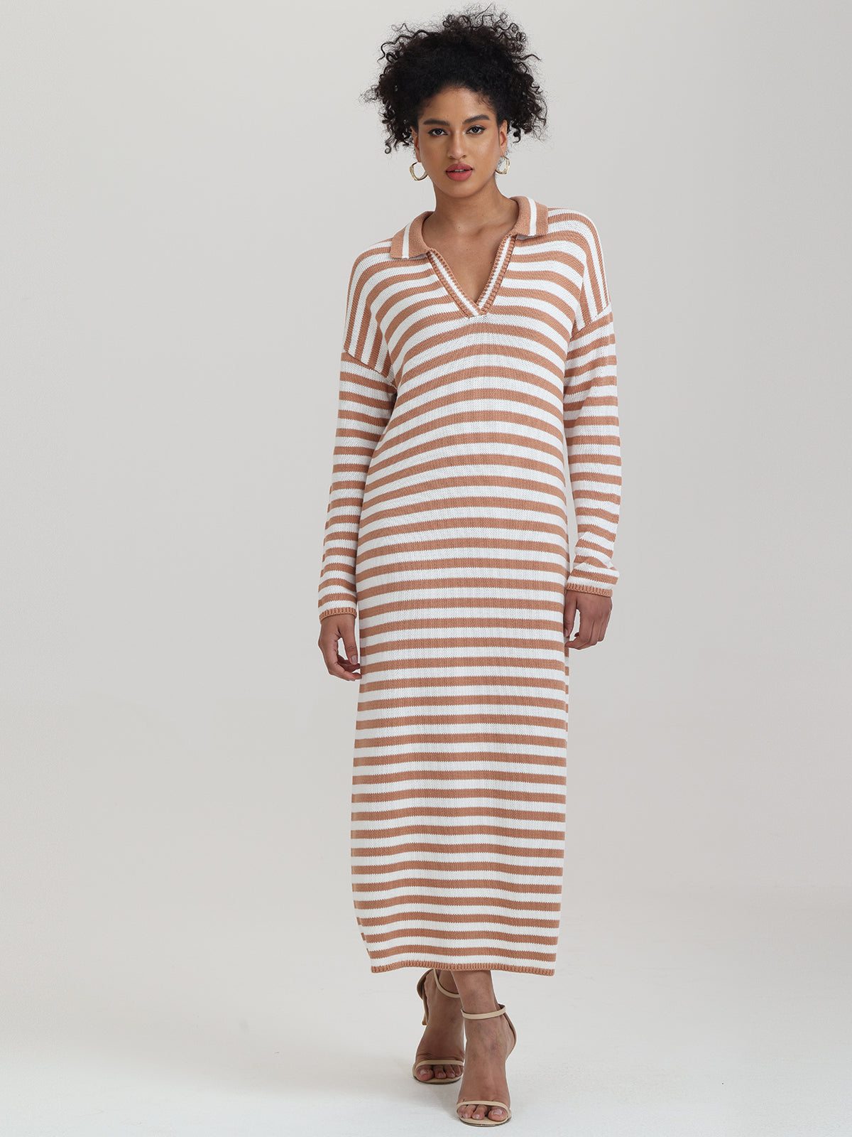 Raya: 100% Cotton Stripe Polo Cotton Dress