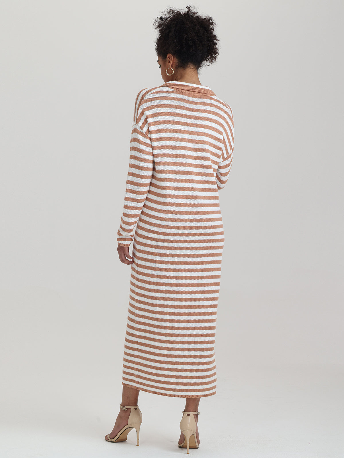 Raya: 100% Cotton Stripe Polo Cotton Dress