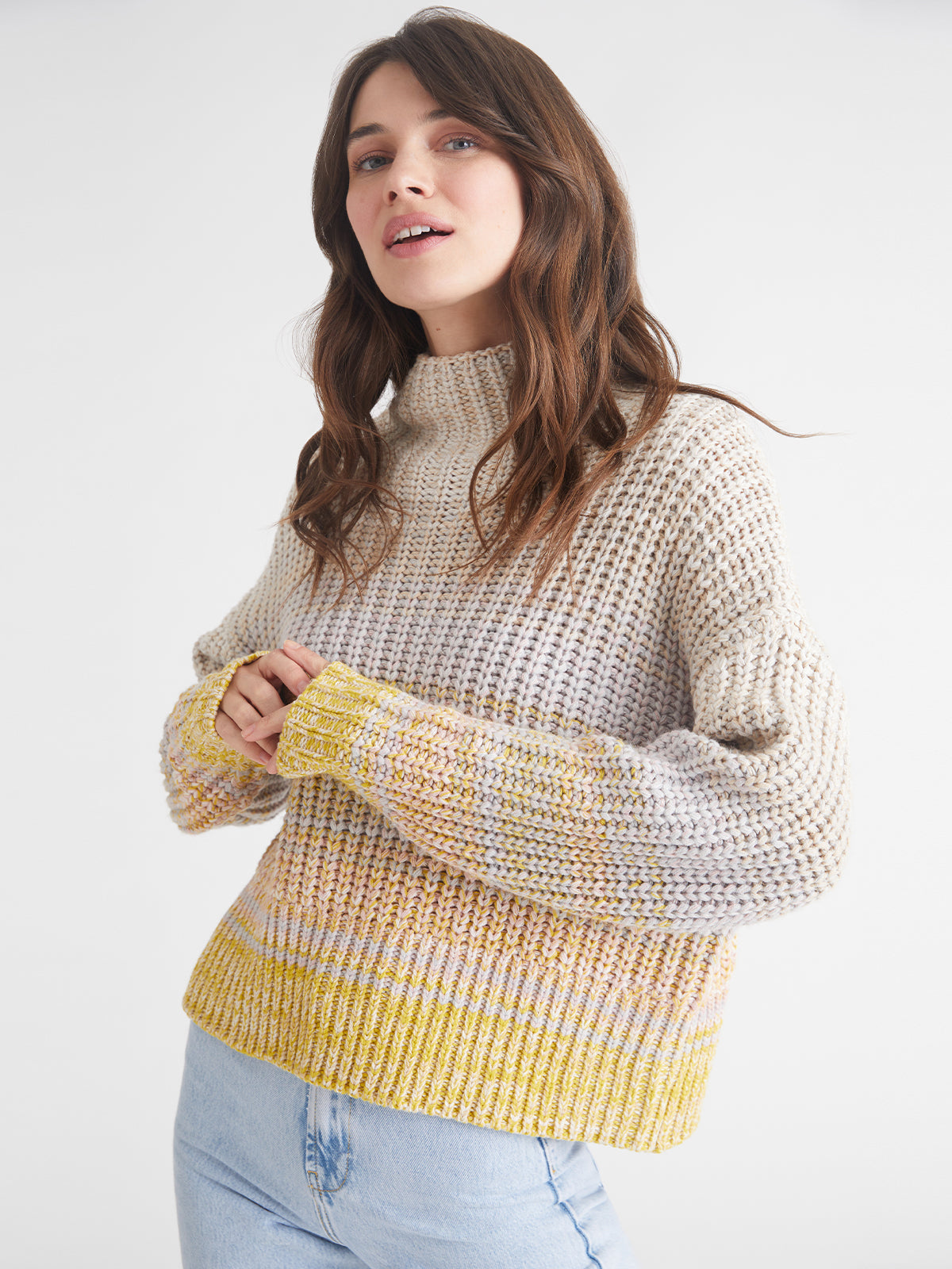 Valerie: Ombre Mockneck Pullover Sweater