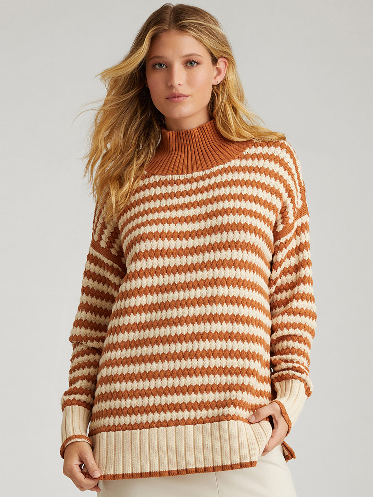 Giselle: 100% Cotton Texture Stripe Pullover