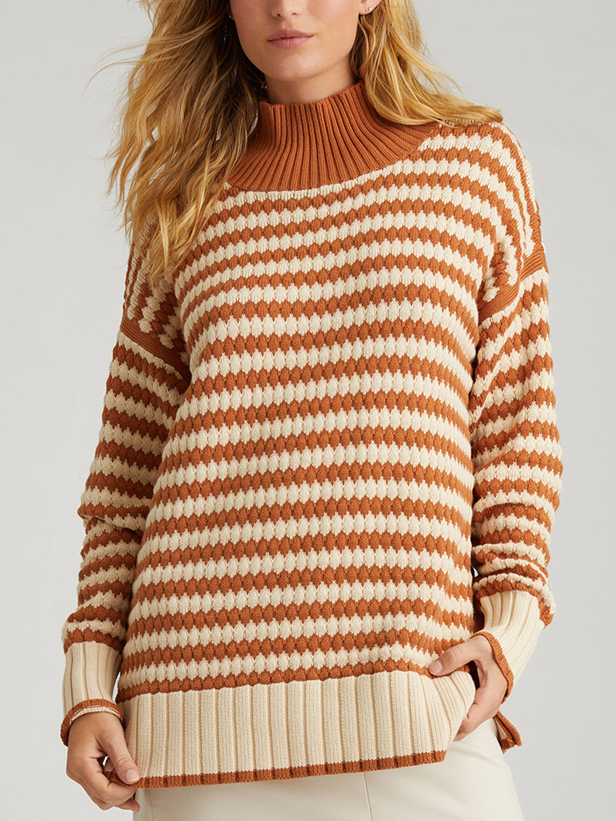 Giselle: 100% Cotton Texture Stripe Pullover