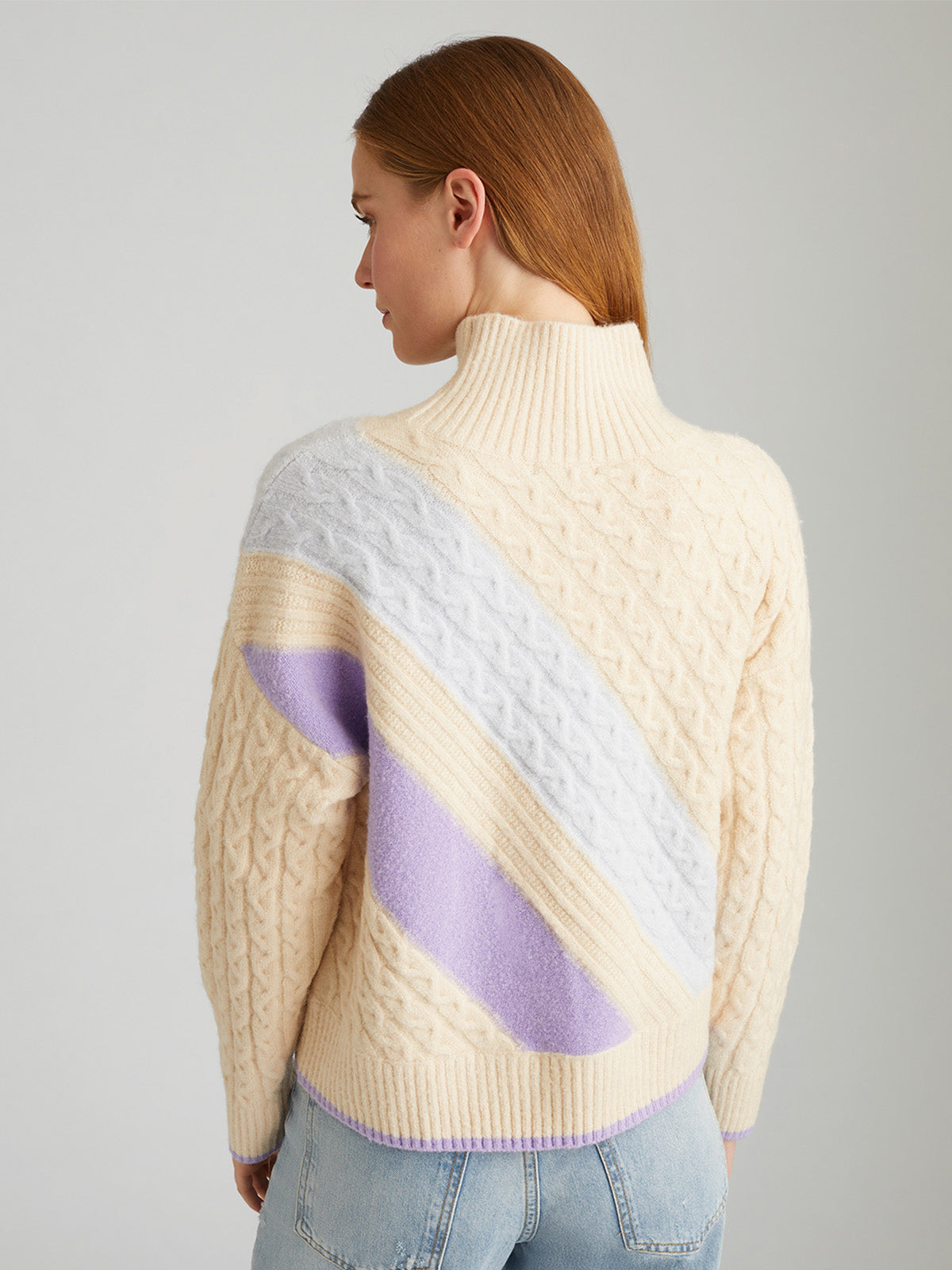 Ria: Colorblock Cable Pullover