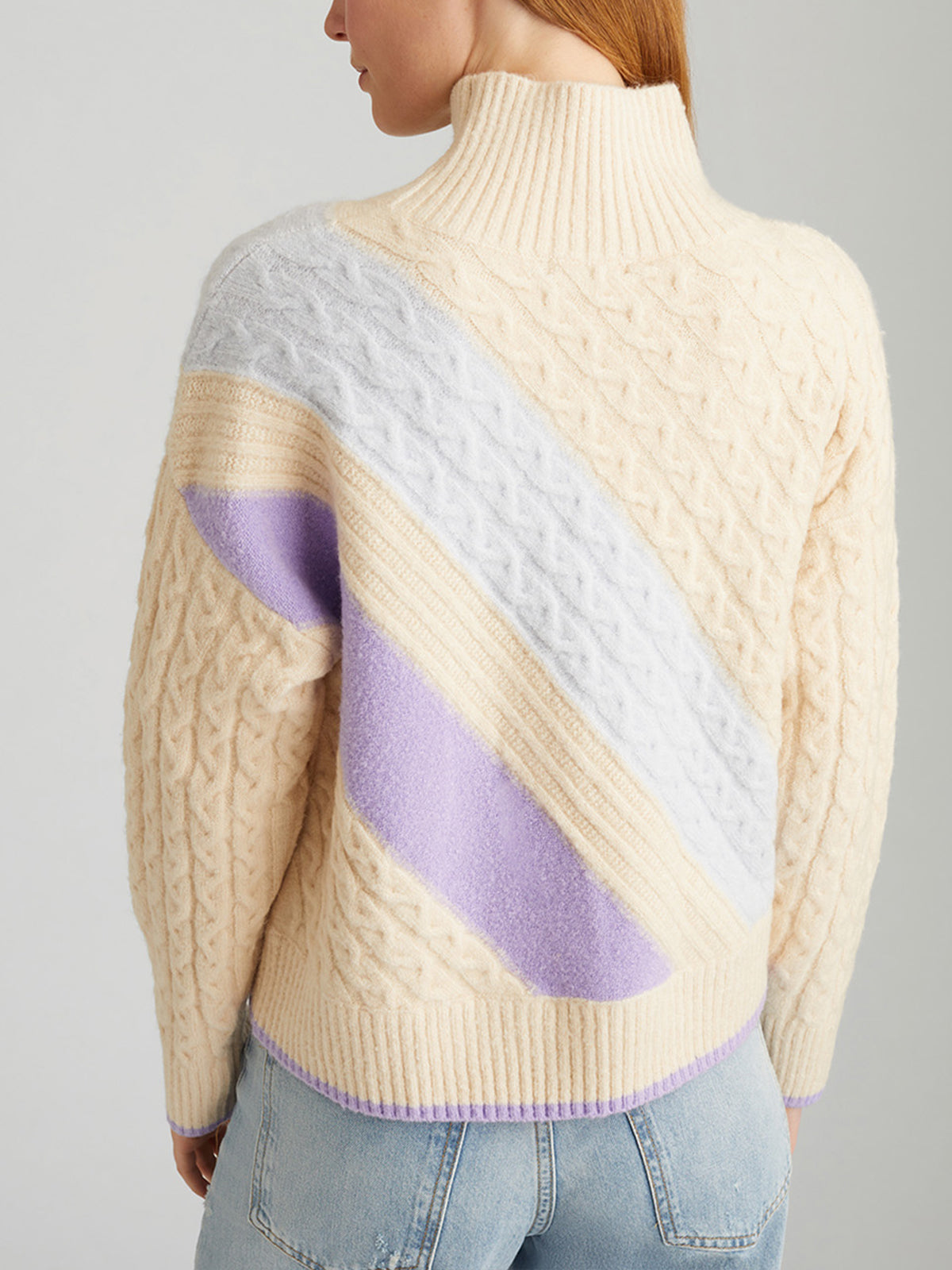 Ria: Colorblock Cable Pullover