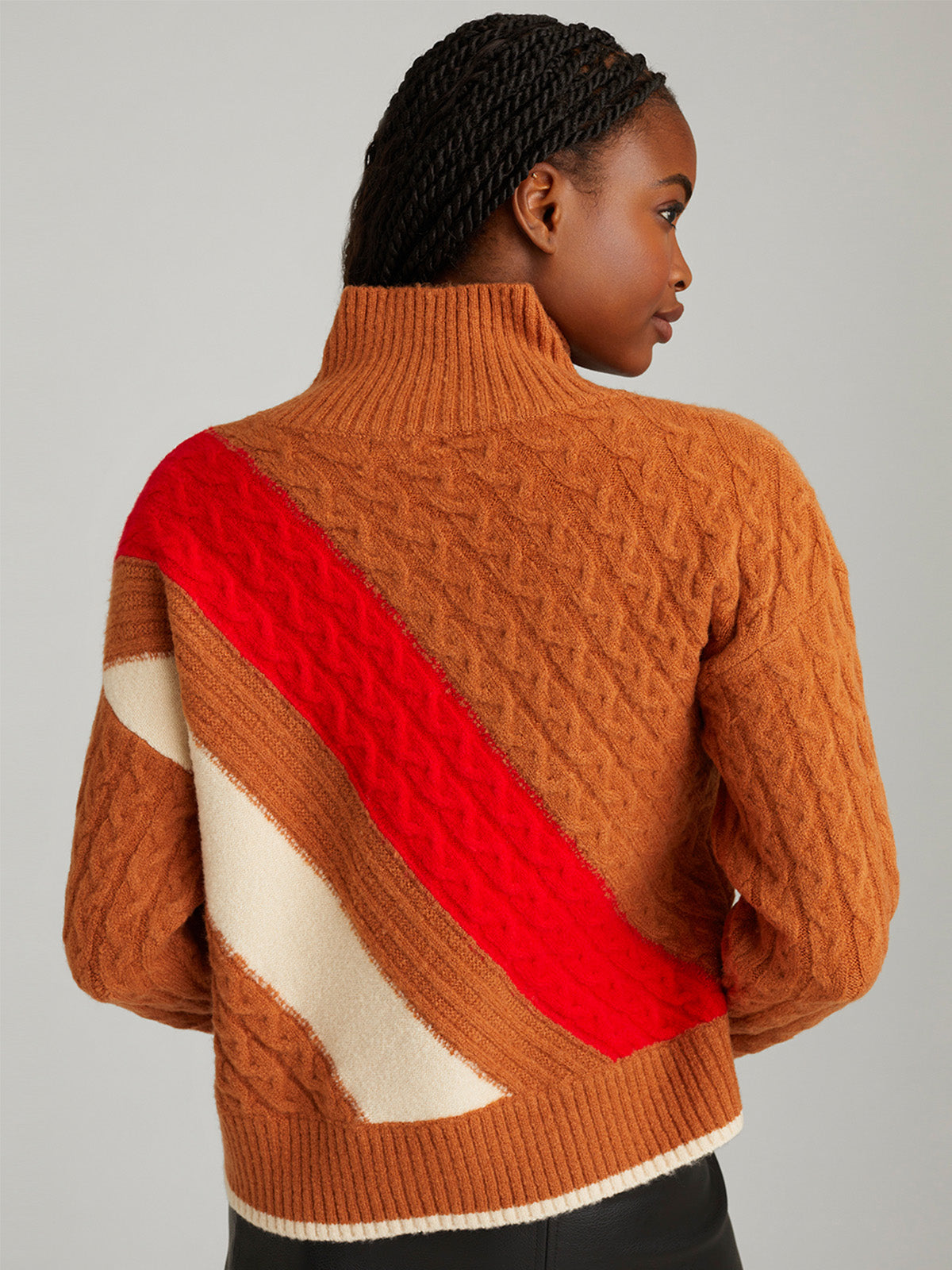 Ria: Colorblock Cable Pullover