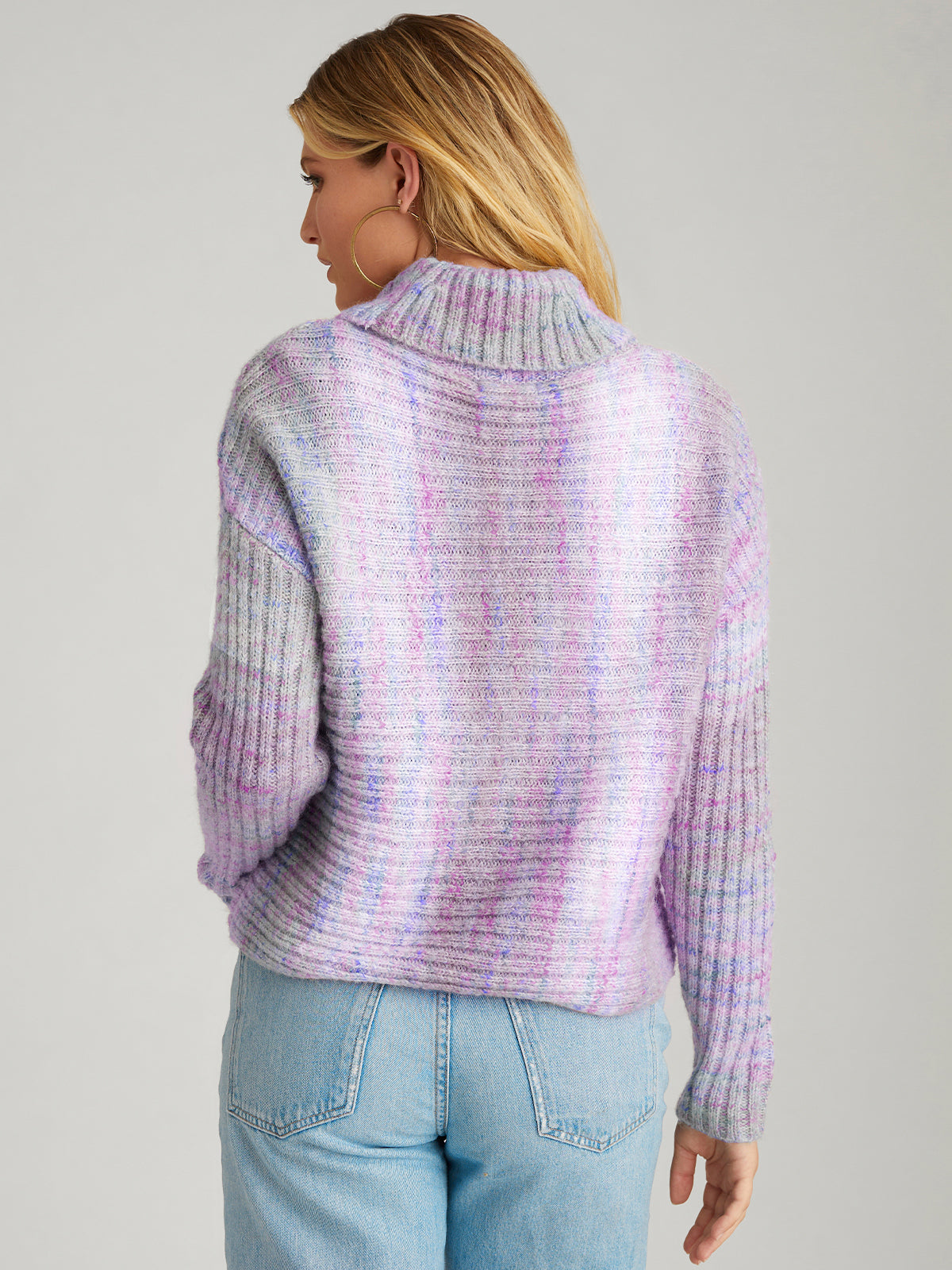 Lizzie: Space Dye Rib Turtleneck Pullover