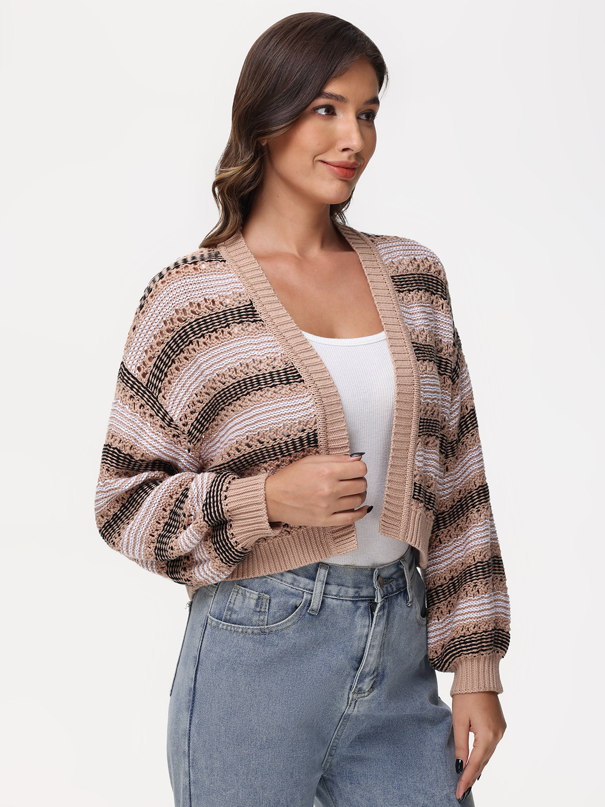 Zoe: 100% Cotton Open Stitch Cardigan