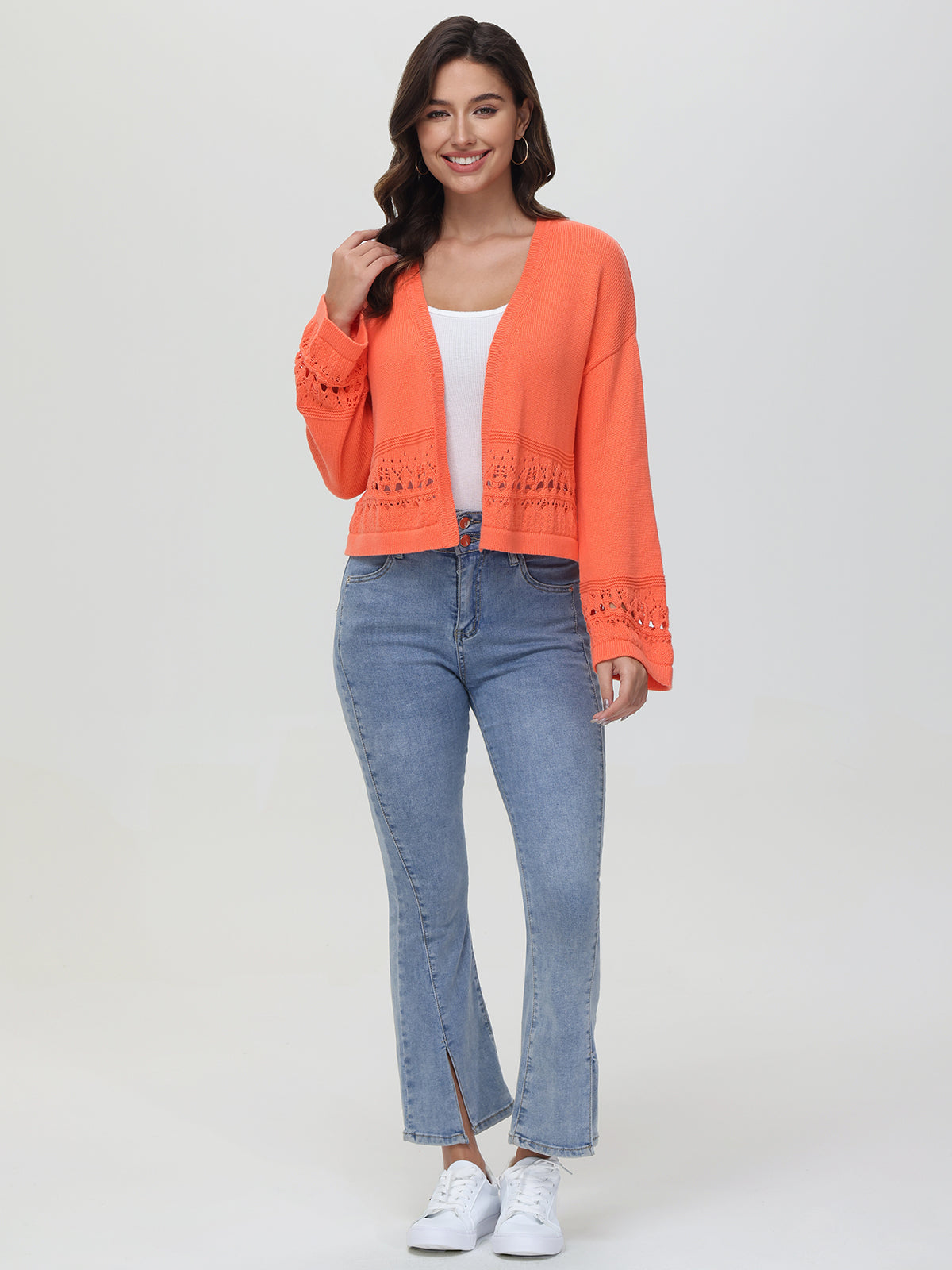 Meghan: 100% Cotton Crochet Kimono Cardigan