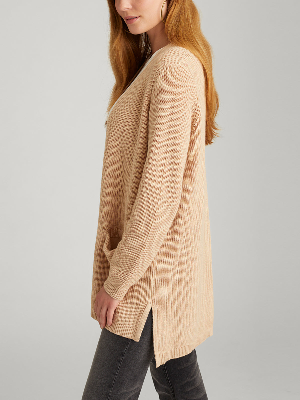 Emma: 100% Cotton Shaker Stitch Open Cardigan