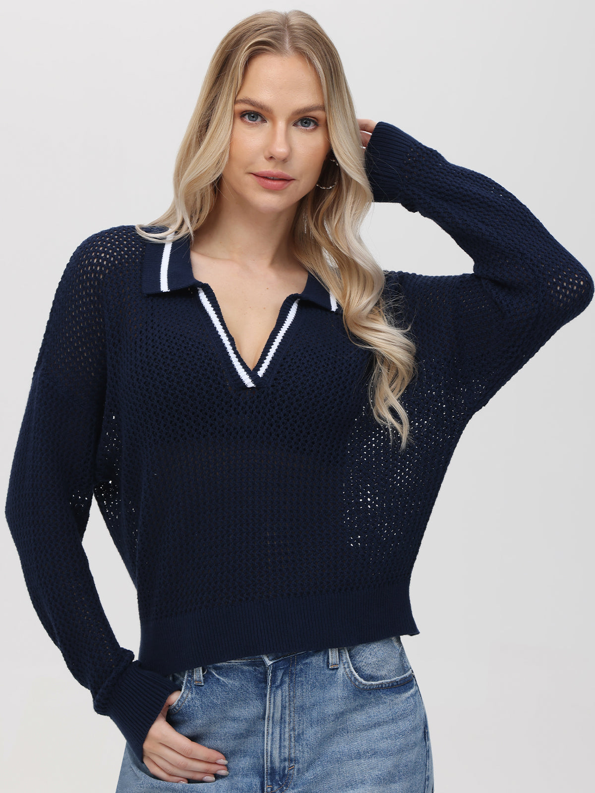 Cara: Tipping Polo Pullover