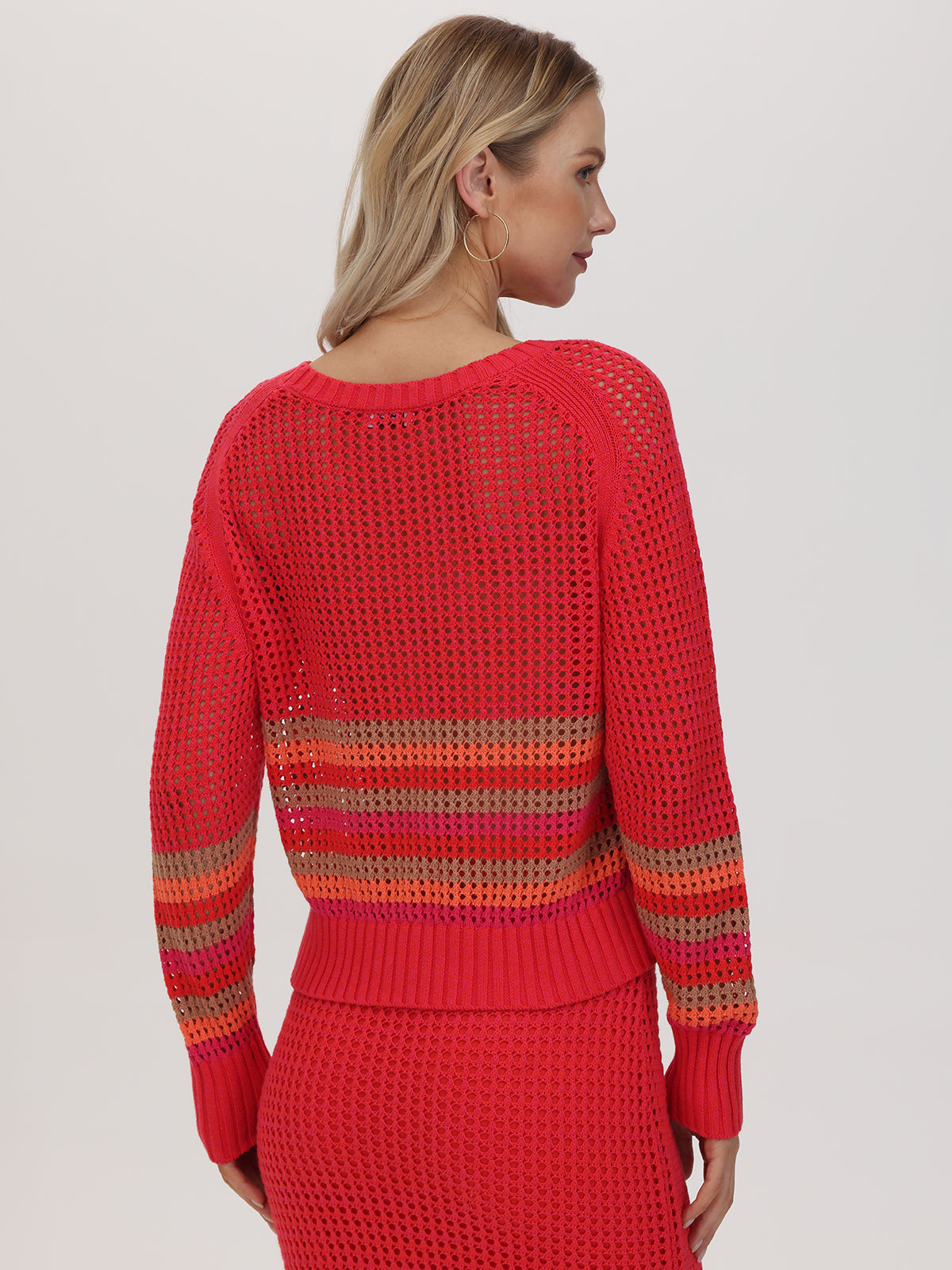 Vienna: 100% Cotton Stripe Pointelle Pullover