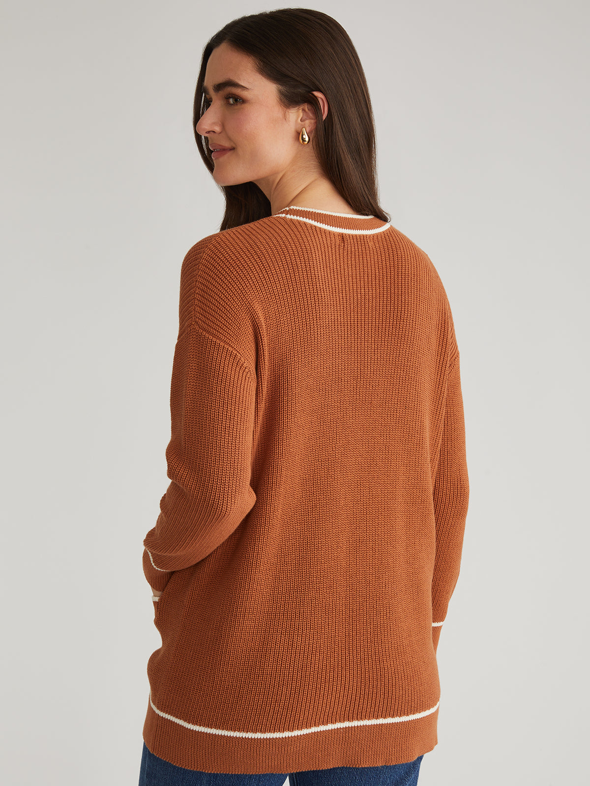 Emma: 100% Cotton Tipped Oversized Cardigan