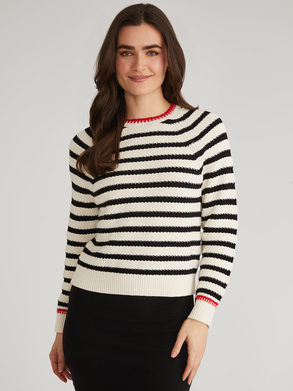 Marina: 100% Cotton Stripe Textured Pullover