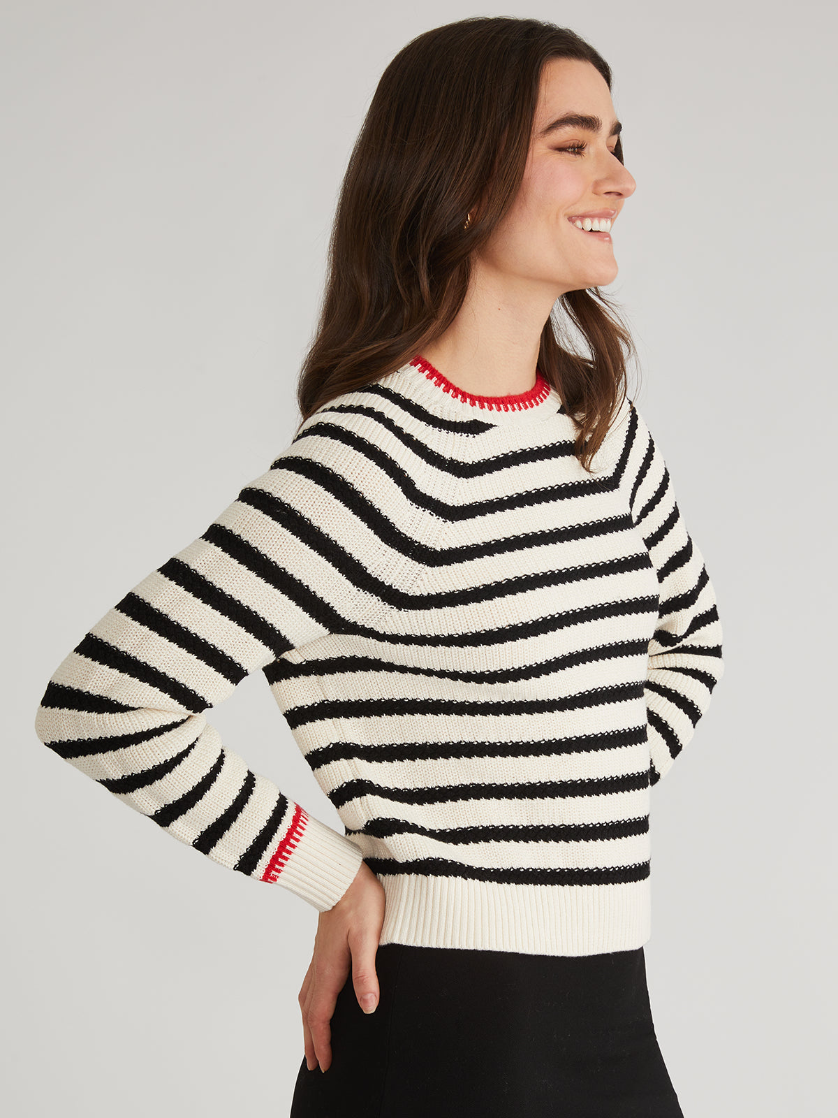 Marina: 100% Cotton Stripe Textured Pullover