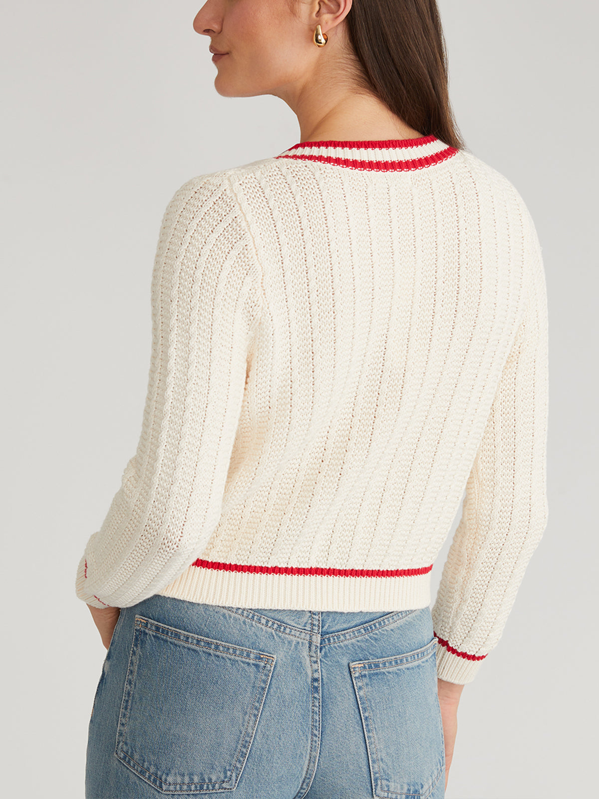 Laurel: Crewneck Tipped Cardigan